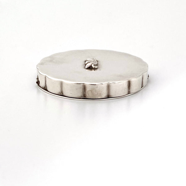 detail Georg Jensen USA vintage sterling silver powder compact Scandinavian Modern design