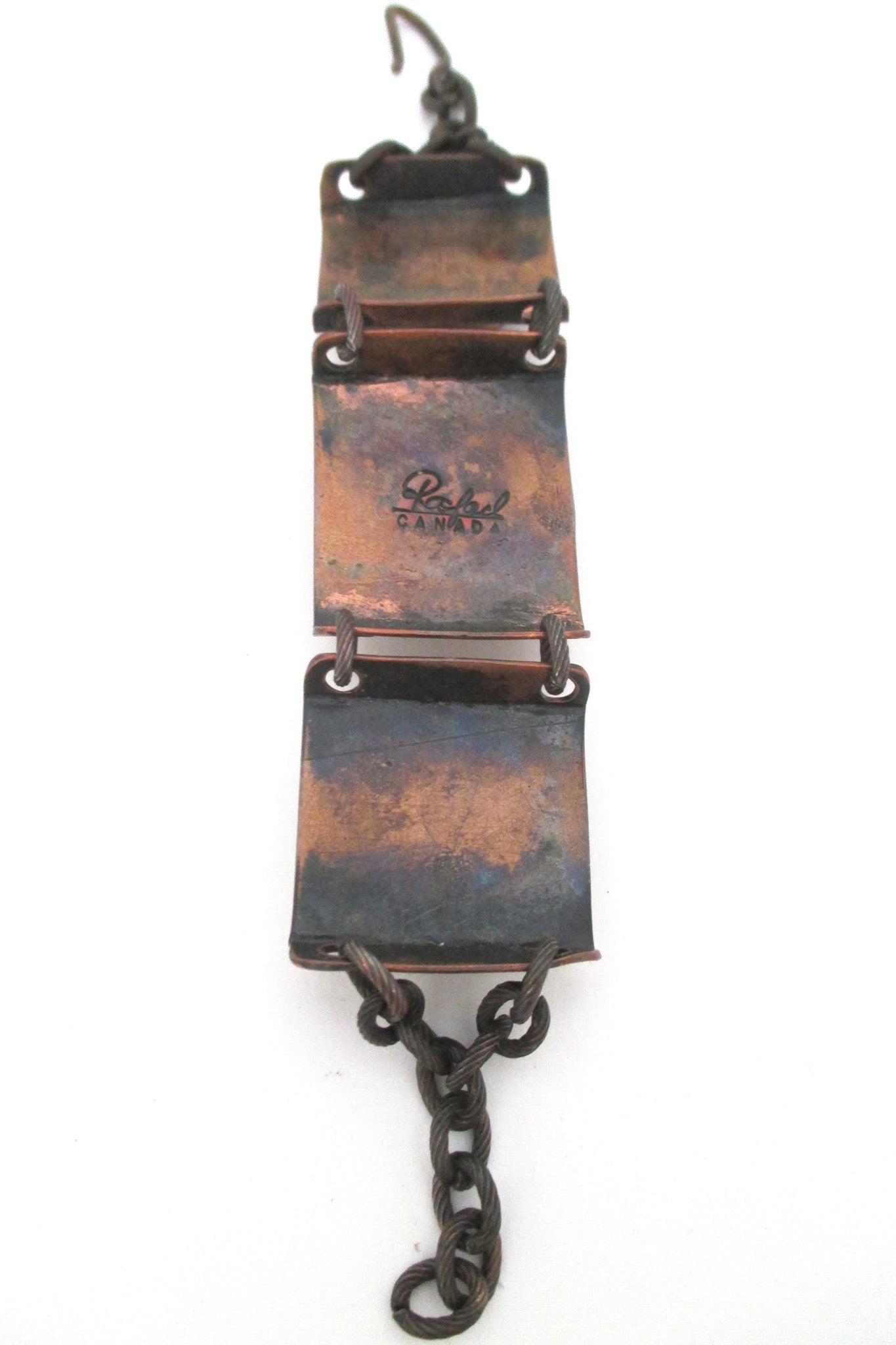 Rafael Canada copper & bright mirrored blue link bracelet