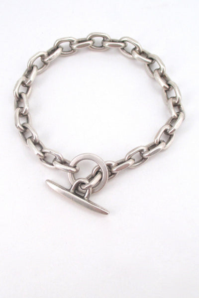 detail Randers Solvvarefabrik Denmark vintage silver heavy chain link bracelet toggle clasp