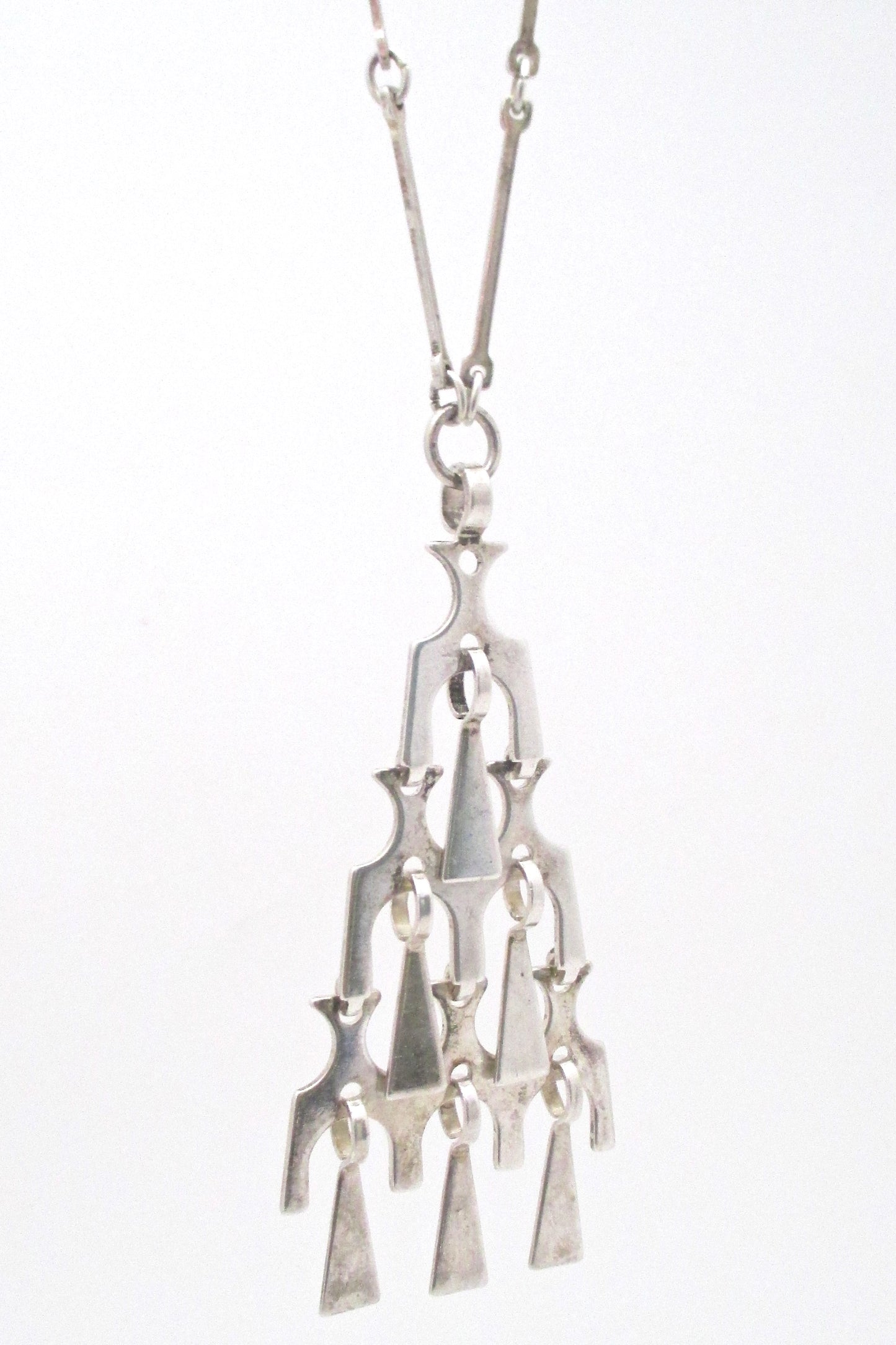 profile David Andersen Norway vintage Scandinavian Modern kinetic silver pendant necklace