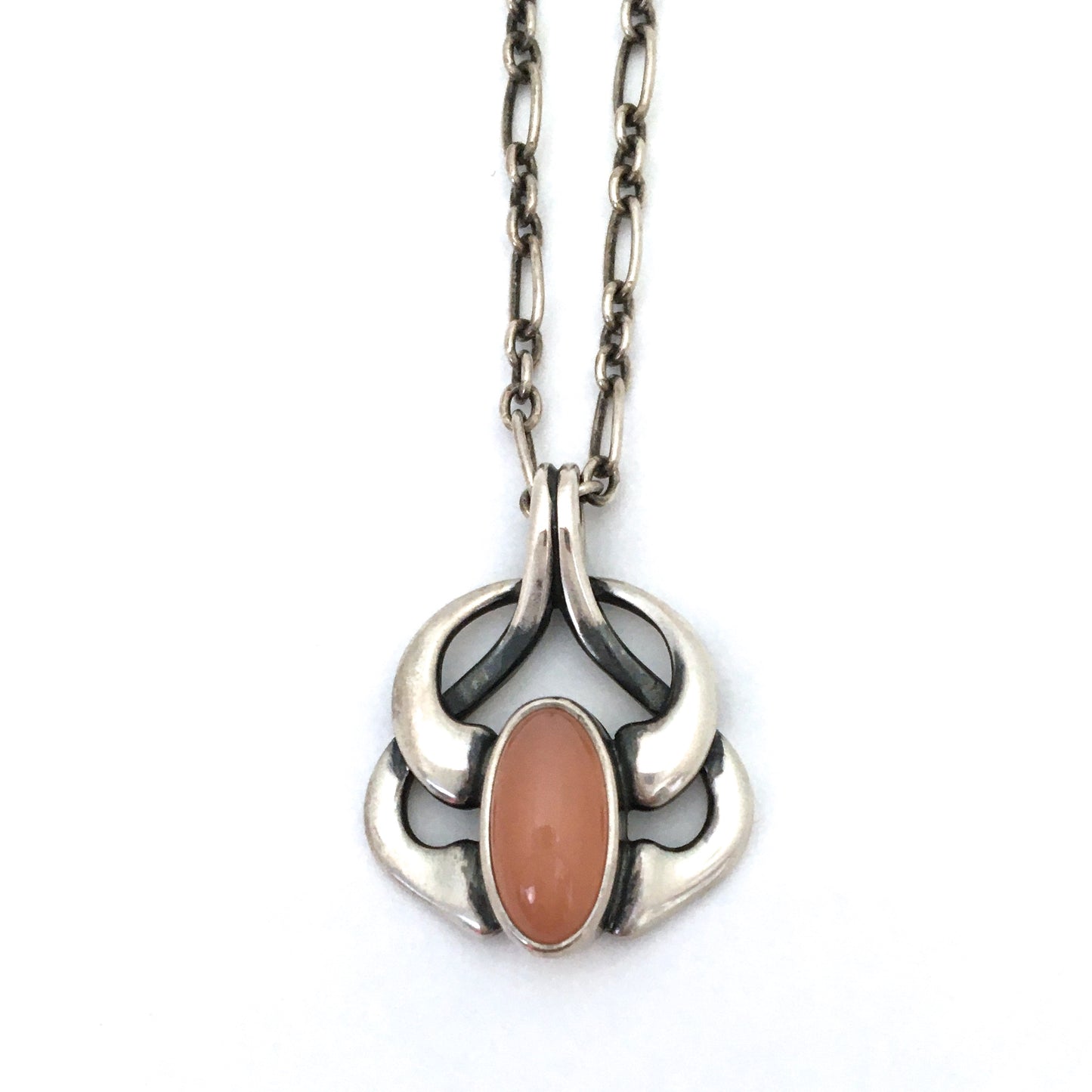 Georg Jensen 'Annual Heritage' 2006 flower bud pendant necklace ~ pink moonstone