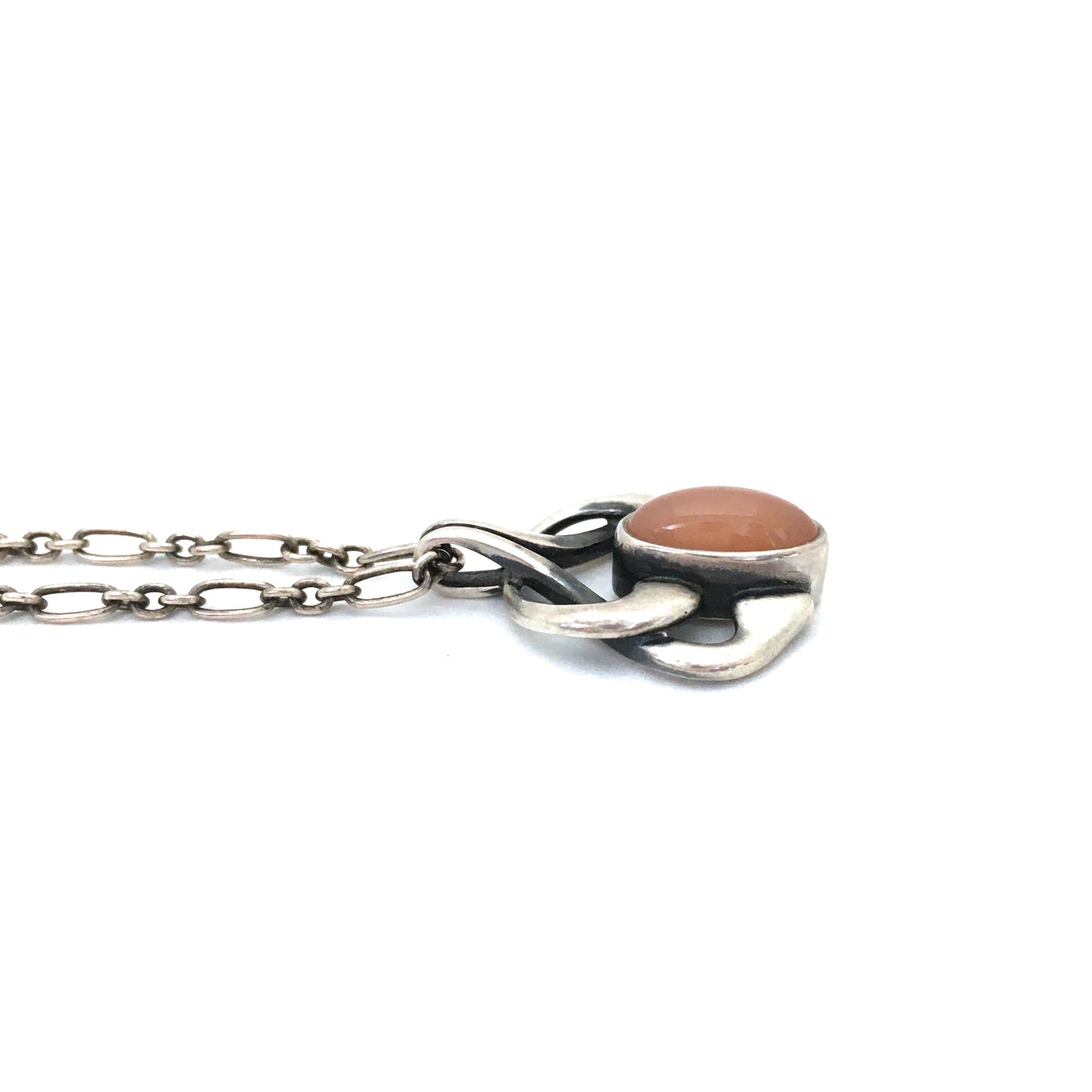 profile Georg Jensen Denmark silver rose quartz Annual Heritage pendant necklace 2006 flower bud