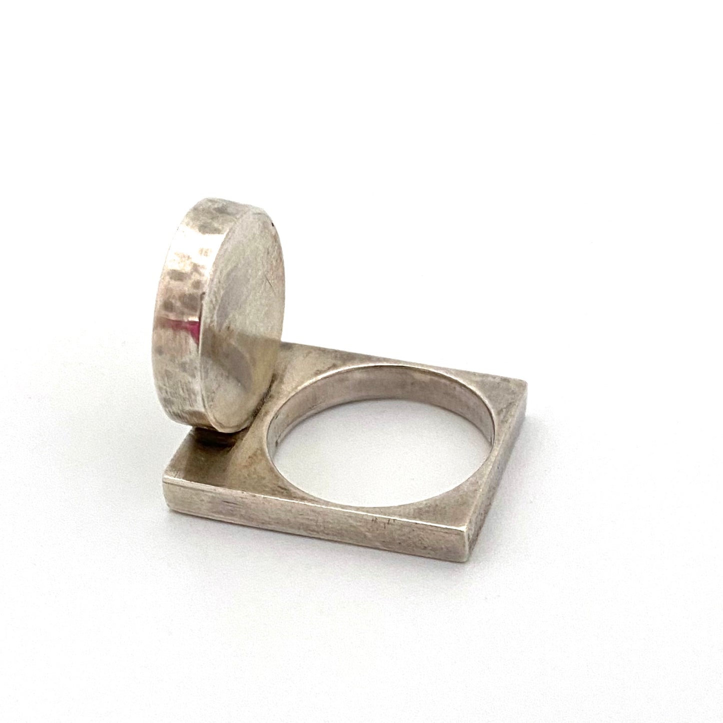 vintage Modernist circle & square ring ~ London 1967