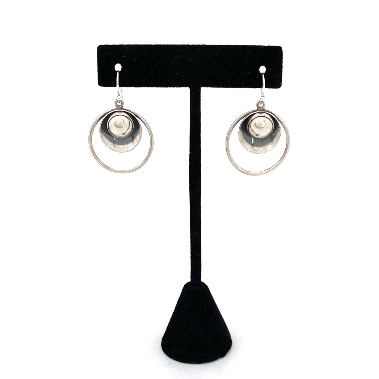 Niels Erik From silver domes & circles drop earrings