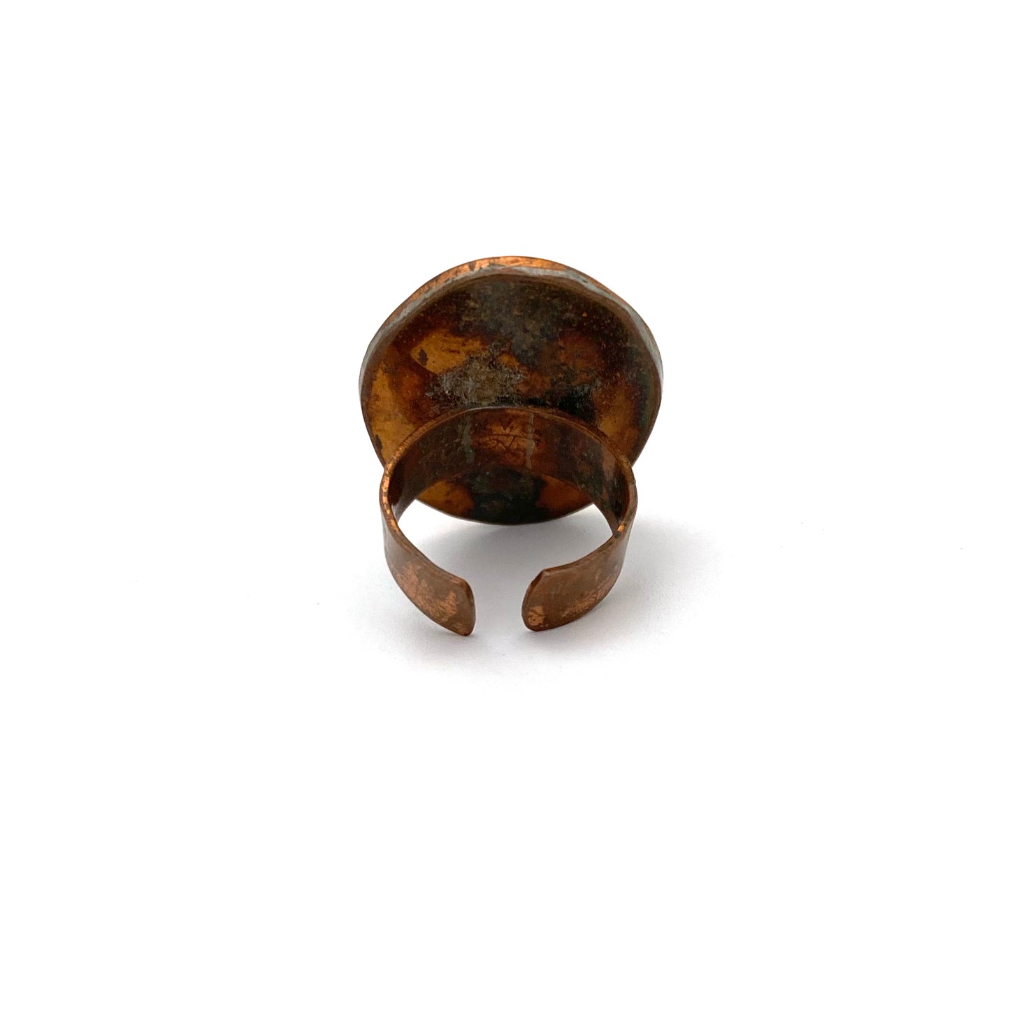 Rafael Canada copper oval ring ~ opaque white