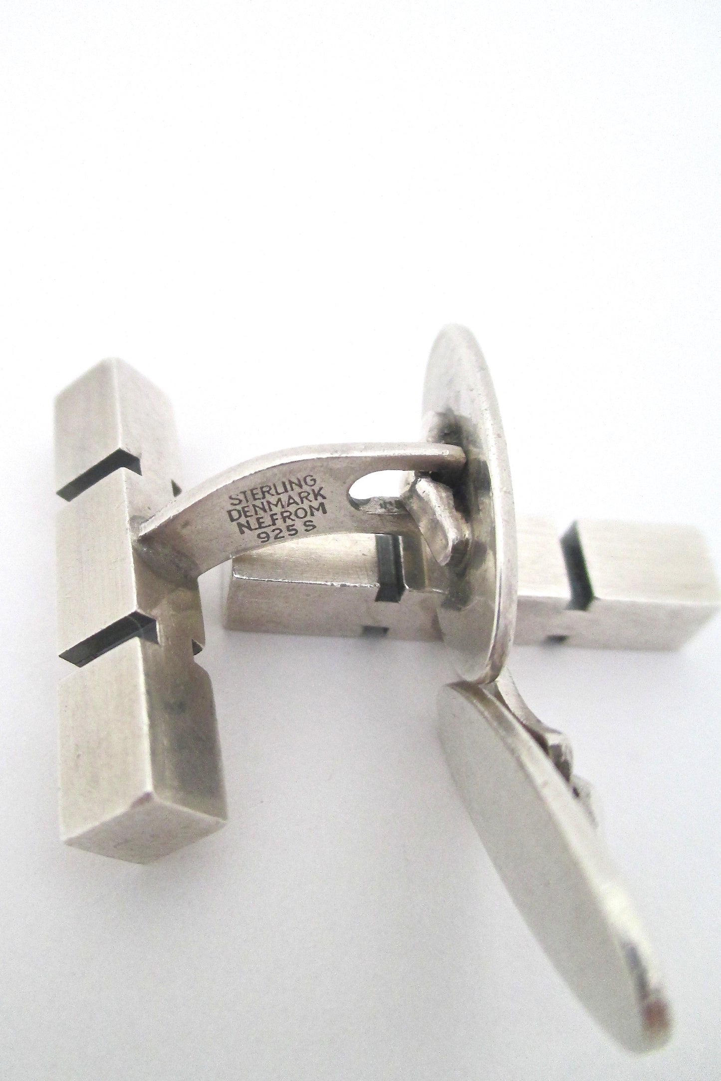 detail Niels Erik From Denmark vintage Modernist silver cufflinks