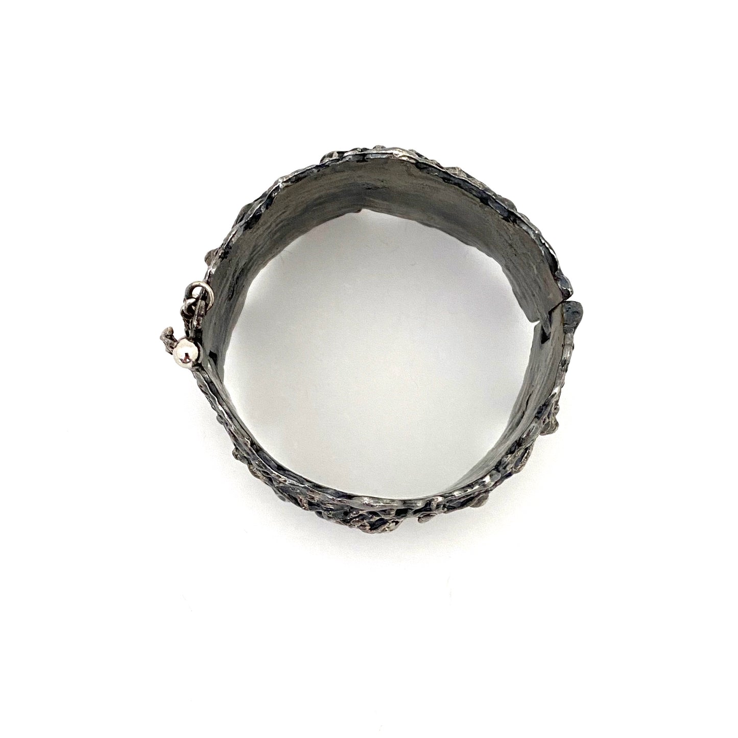 Guy Vidal brutalist pewter hinged bracelet