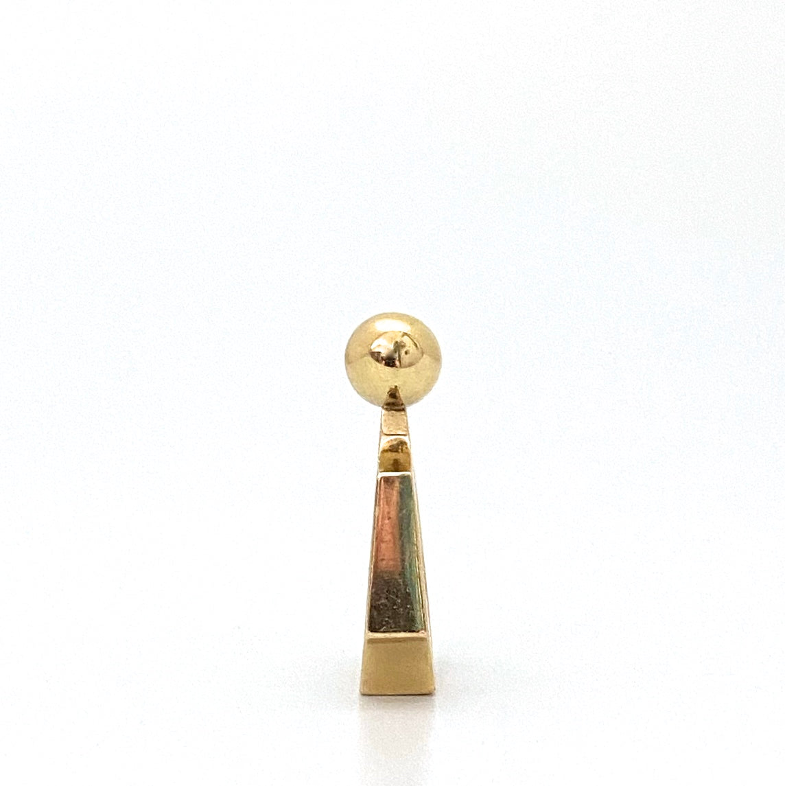 profile Walter Schluep Canada vintage 18k gold sphere ring solid tapered band Canadian Modernist jewelry design