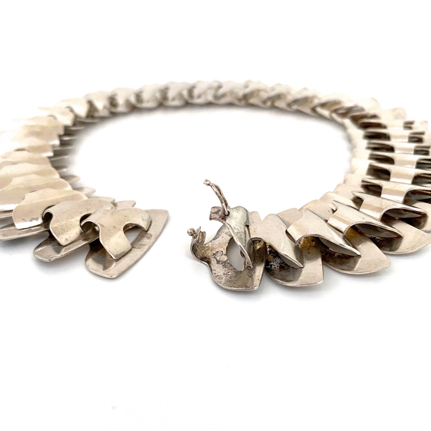Georg Jensen wide articulated Modernist necklace ~ rare