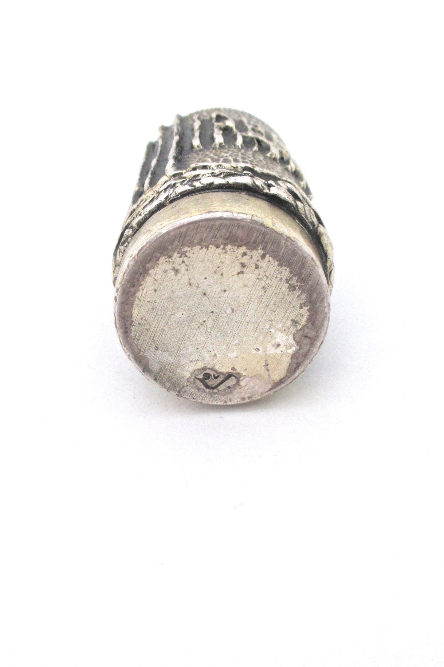 Guy Vidal brutalist pewter small vase ~ rare