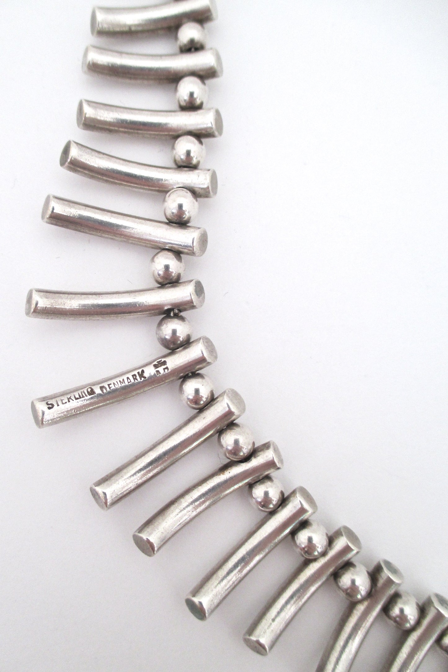 A Dragsted heavy silver graduated fringe necklace