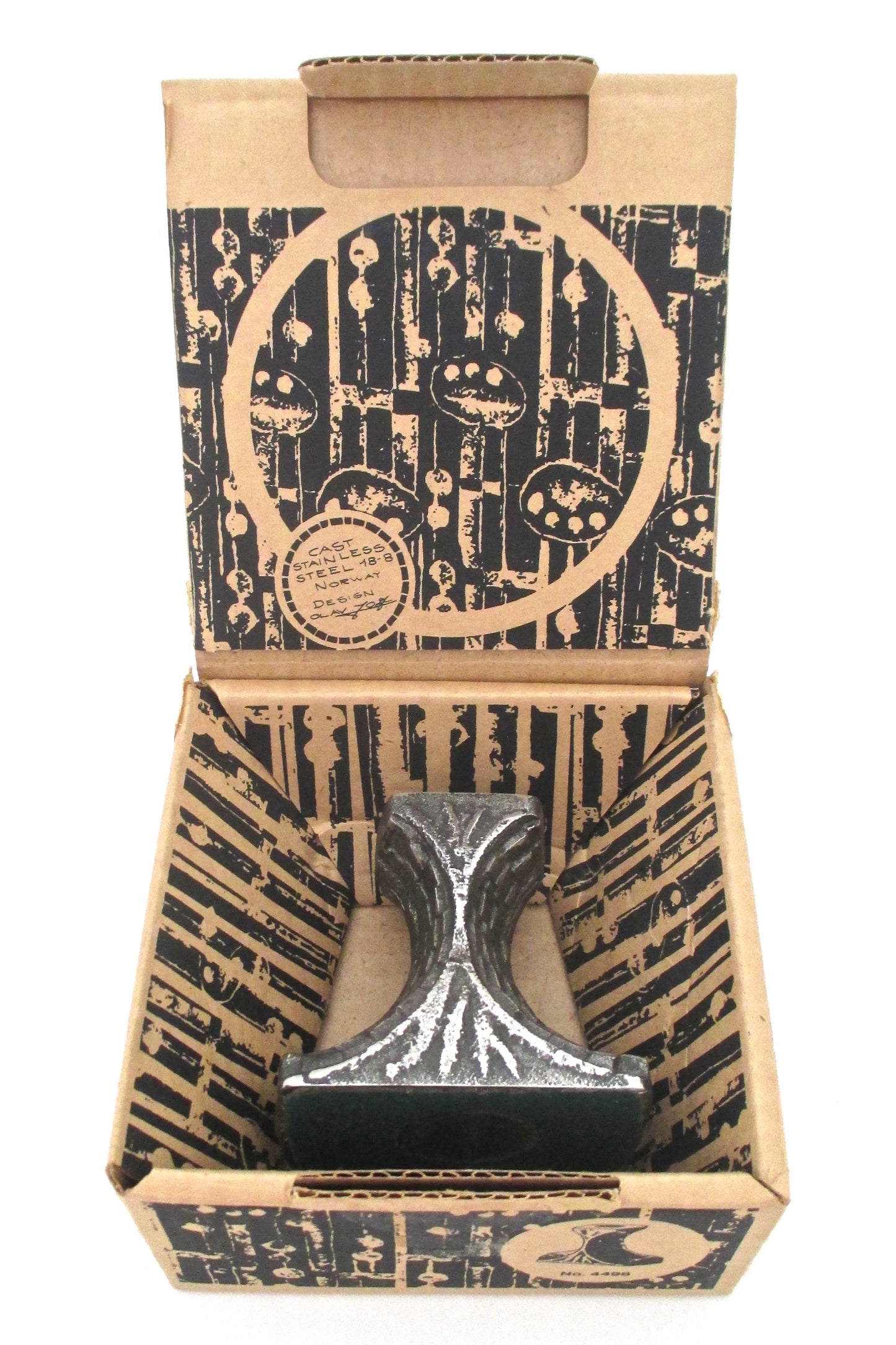detail Olav Joff for Polaris Norway vintage brutalist Steel Art candle holder 2 of 2