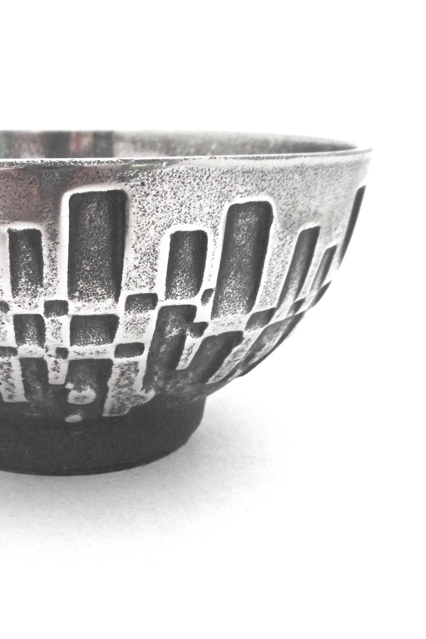 detail Olav Joff for Polaris Norway vintage brutalist Steel Art bowl