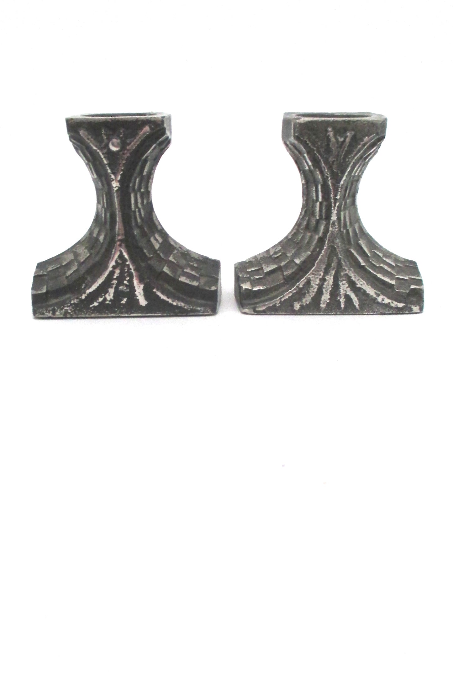 profile Olav Joff for Polaris Norway vintage brutalist Steel Art candle holder 2 of 2
