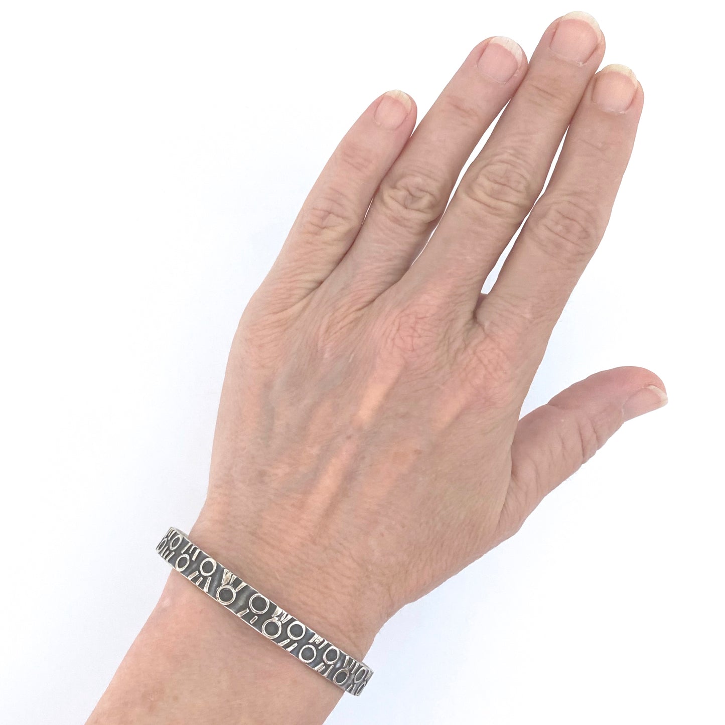 scale Rytosztuka Poland vintage Modernist silver bangle bracelet 1 mid century jewelry design