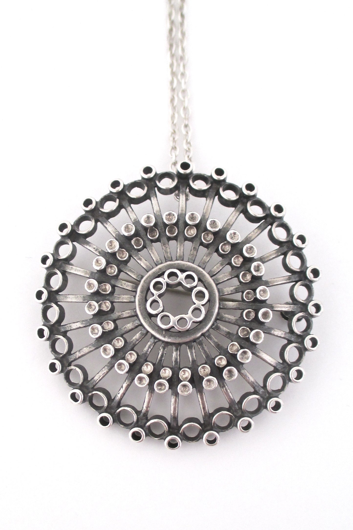 Uni David Andersen large silver pendant / brooch by Marianne Berg