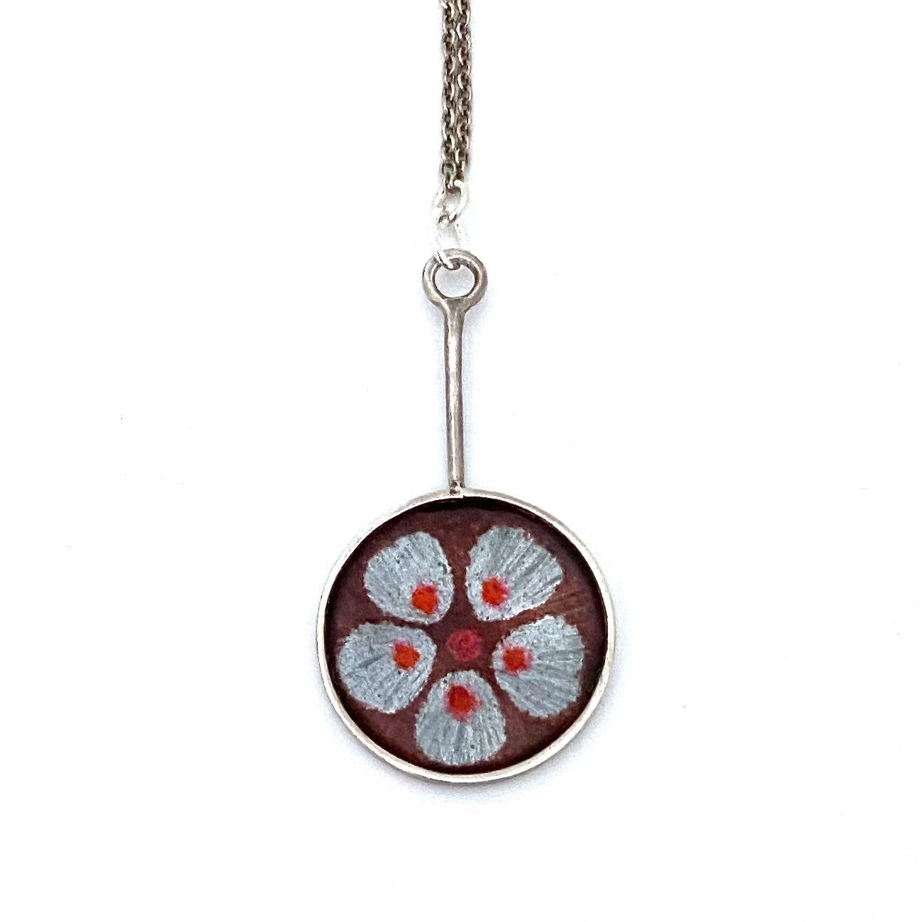 Norman Grant petite silver & enamel pendant ~ 1975