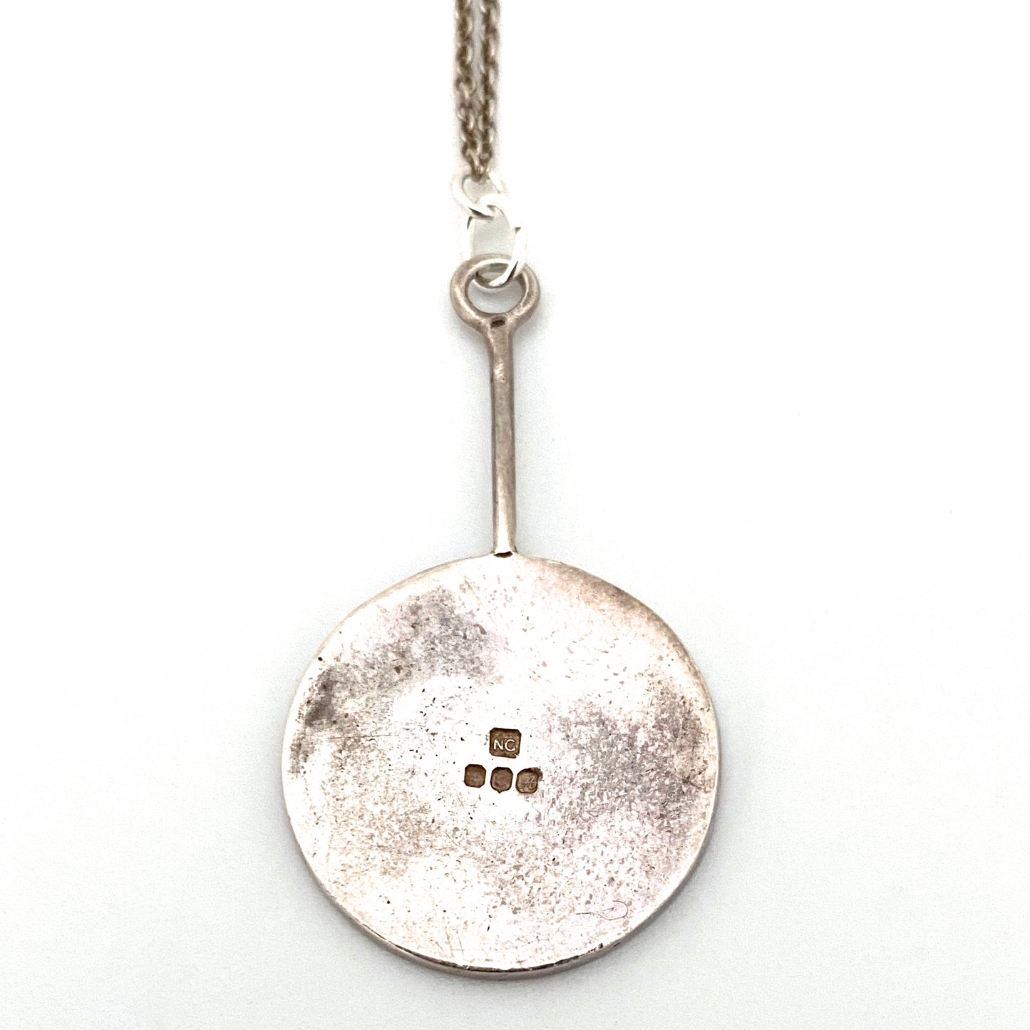Norman Grant petite silver & enamel pendant ~ 1975