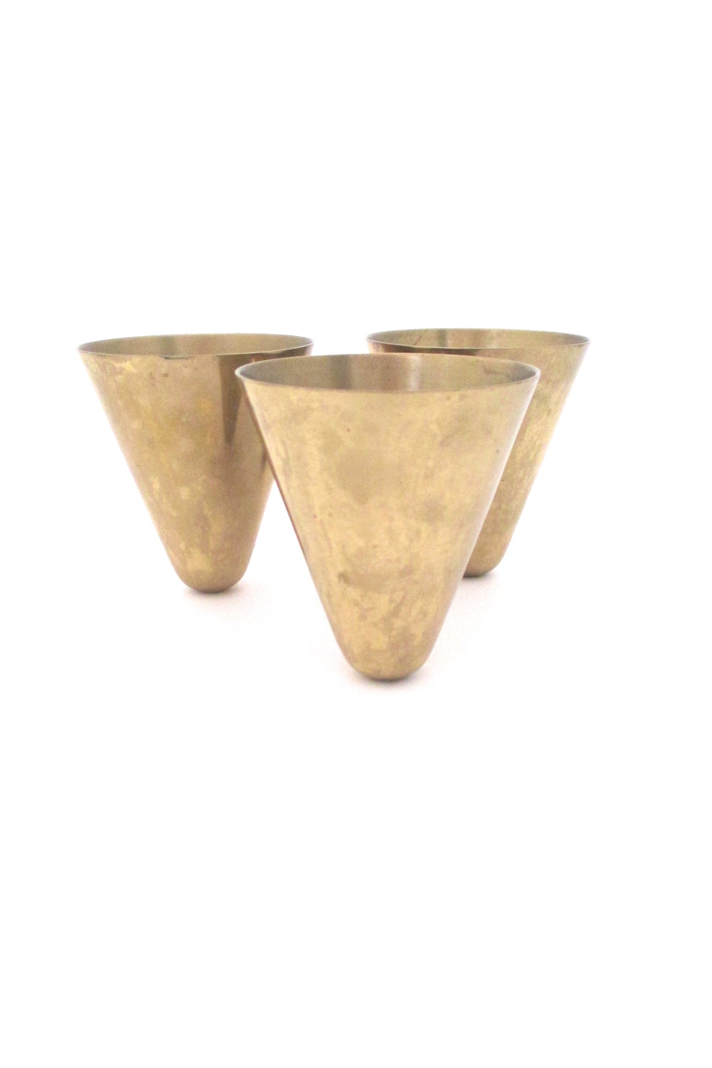 profile Ystad Metall Sweden vintage brass candle holder by Gunnar Ander mid century modern design