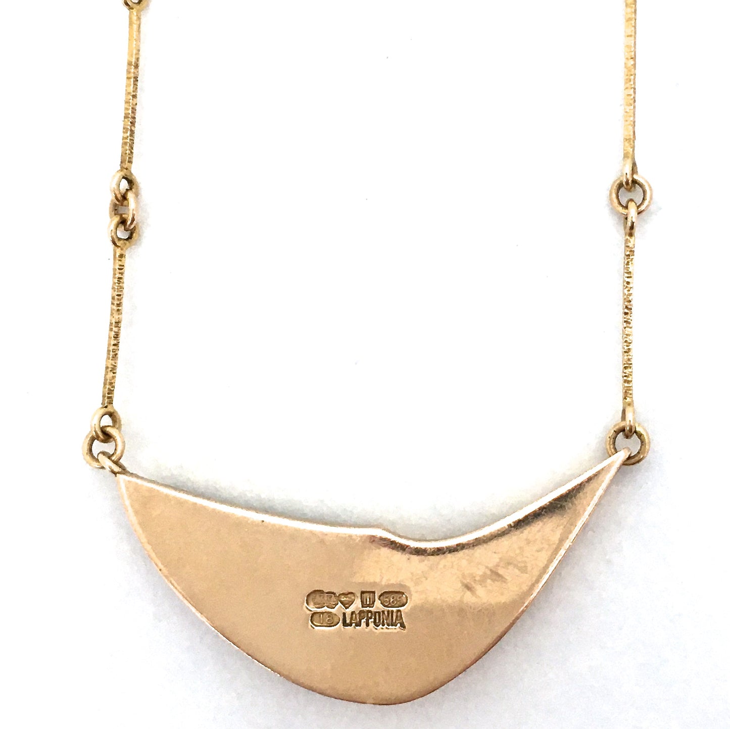 Lapponia 14k gold & granite necklace ~ Bjorn Weckstrom