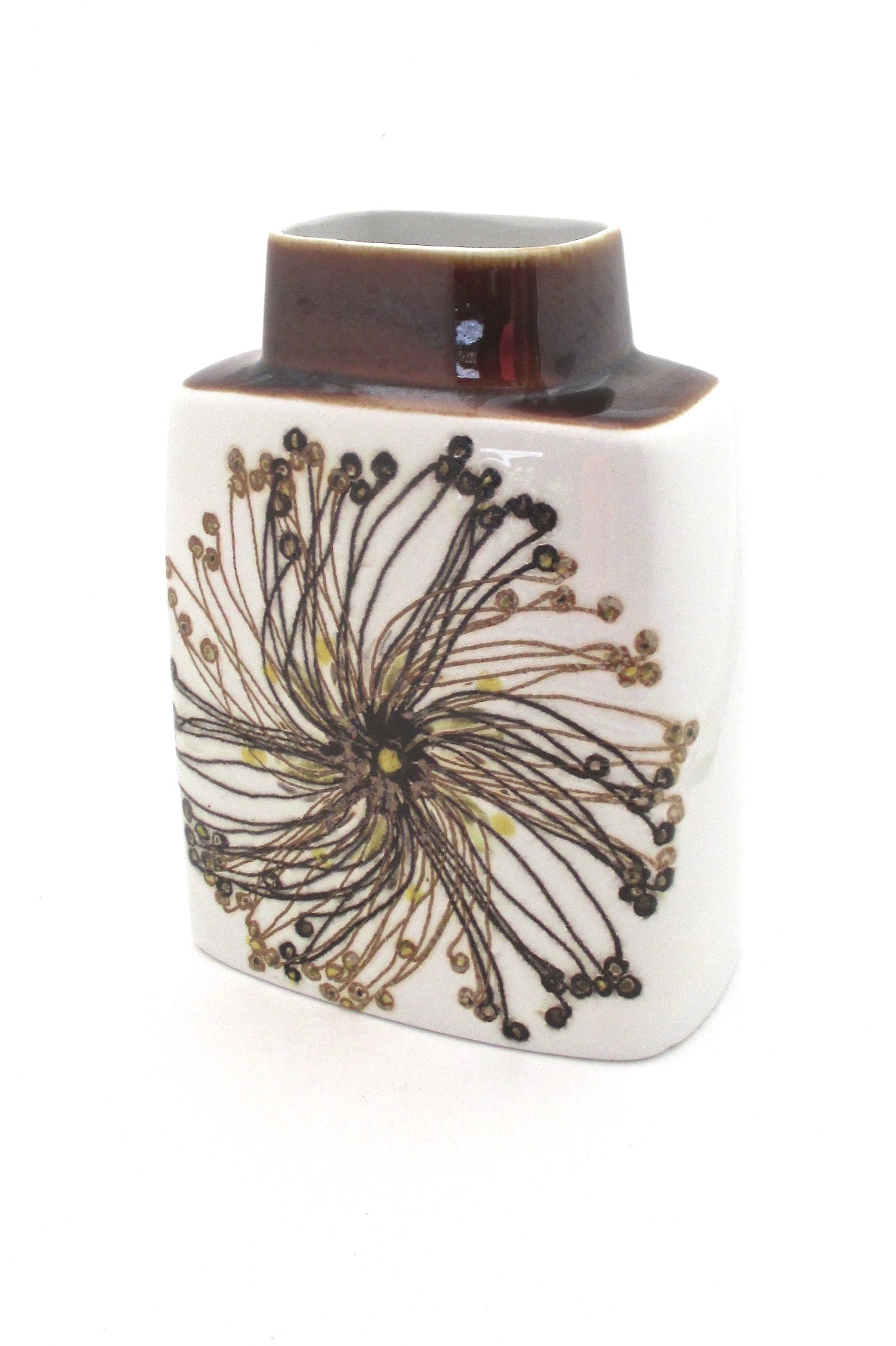 detail Royal Copenhagen Denmark vintage faience ceramic Baca vase by Ellen Malmer 1970s