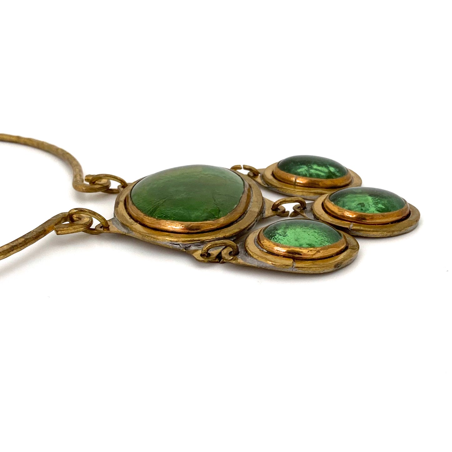 profile Rafael Alfandary Canada vintage brutalist brass large multi stone kinetic choker necklace