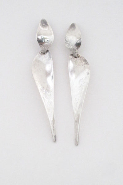 Nanna Ditzel for Georg Jensen long silver drop earrings 128A
