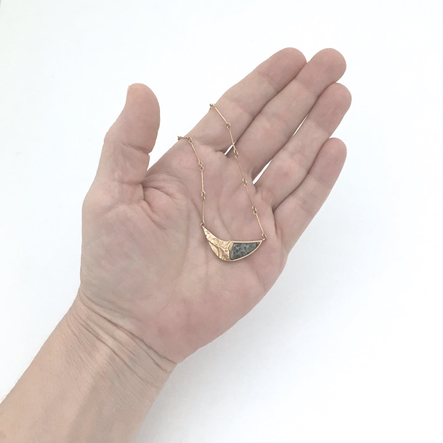 Lapponia 14k gold & granite necklace ~ Bjorn Weckstrom