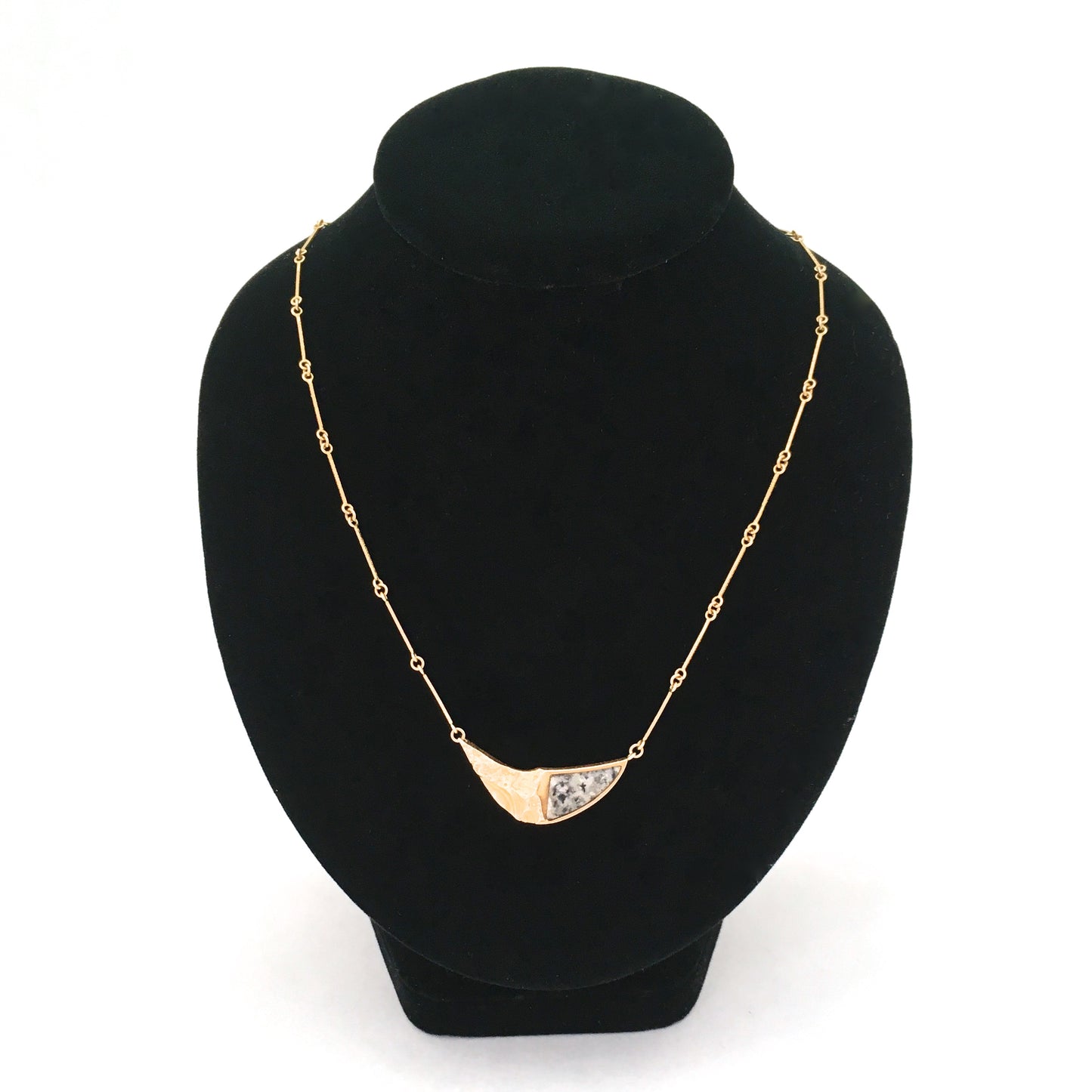 Lapponia 14k gold & granite necklace ~ Bjorn Weckstrom