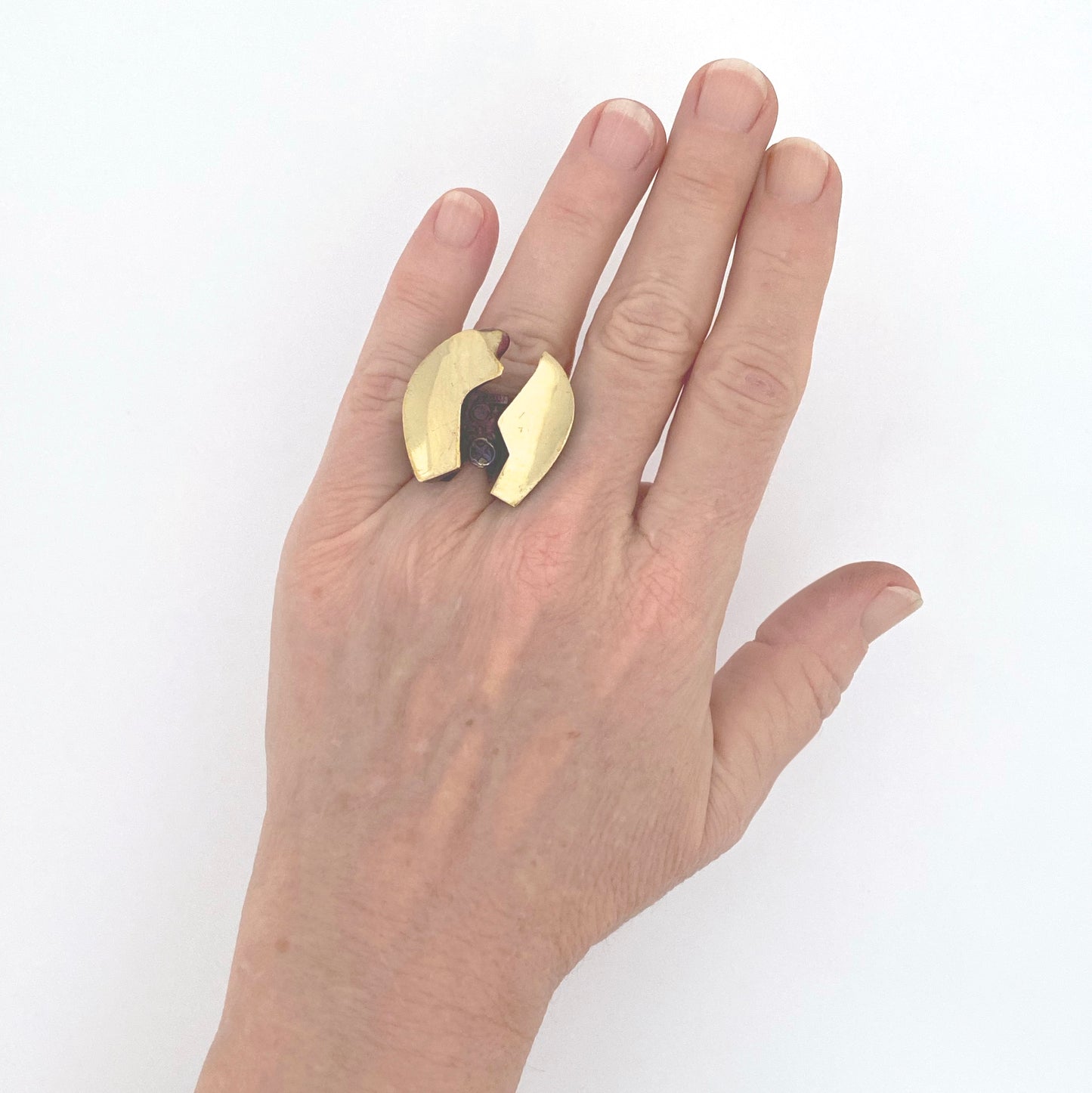 scale Lapponia Finland Bjorn Weckstrom vintage flame bronze large Henry J ring Scandinavian Modernist jewelry design