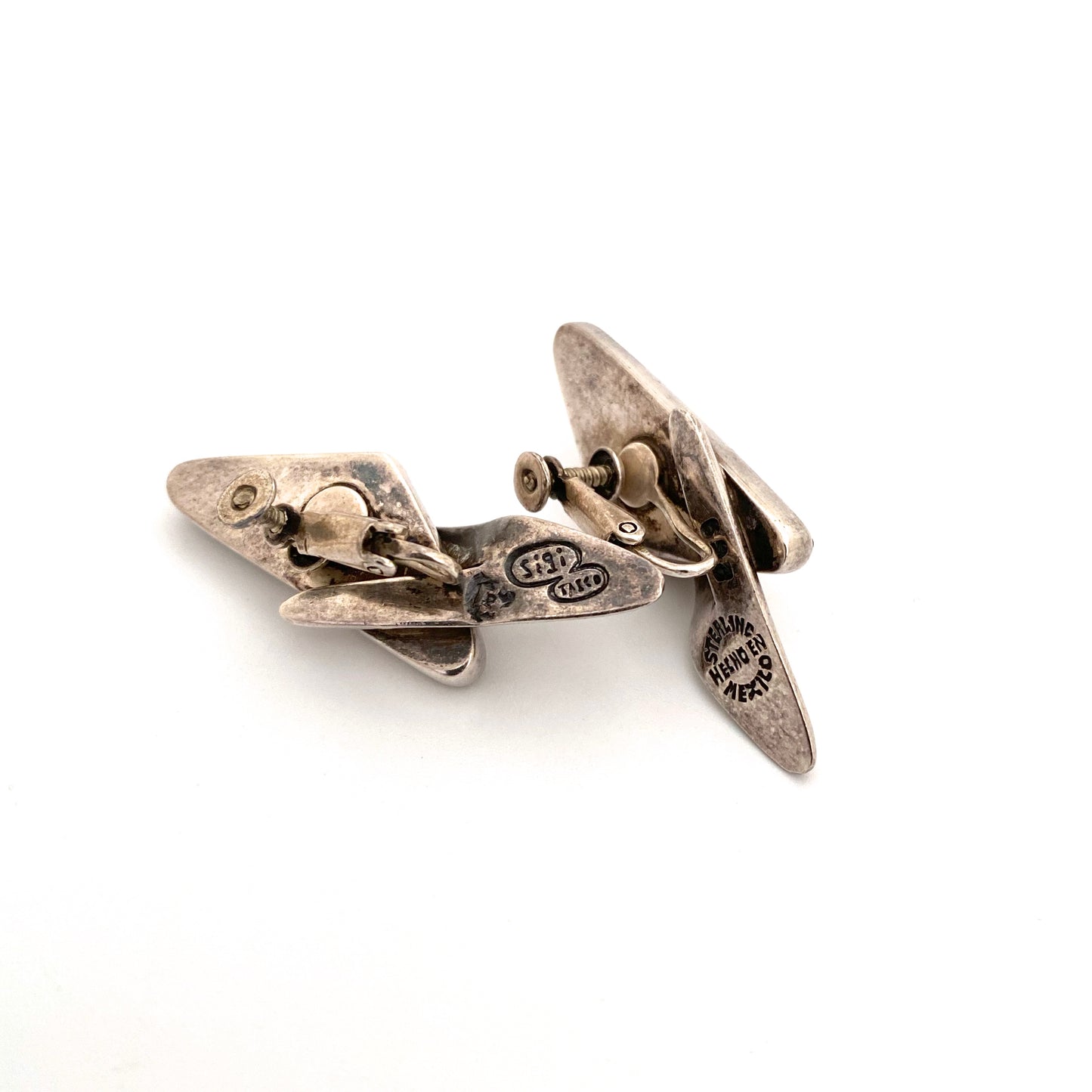 Sigi Pineda silver & jasper Modernist earrings