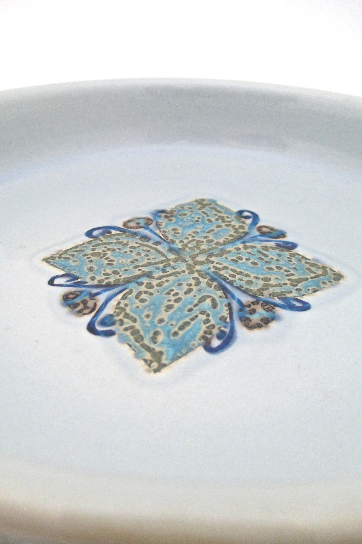detail Royal Copenhagen Denmark vintage ceramic Baca faience dish by Grethe Helland