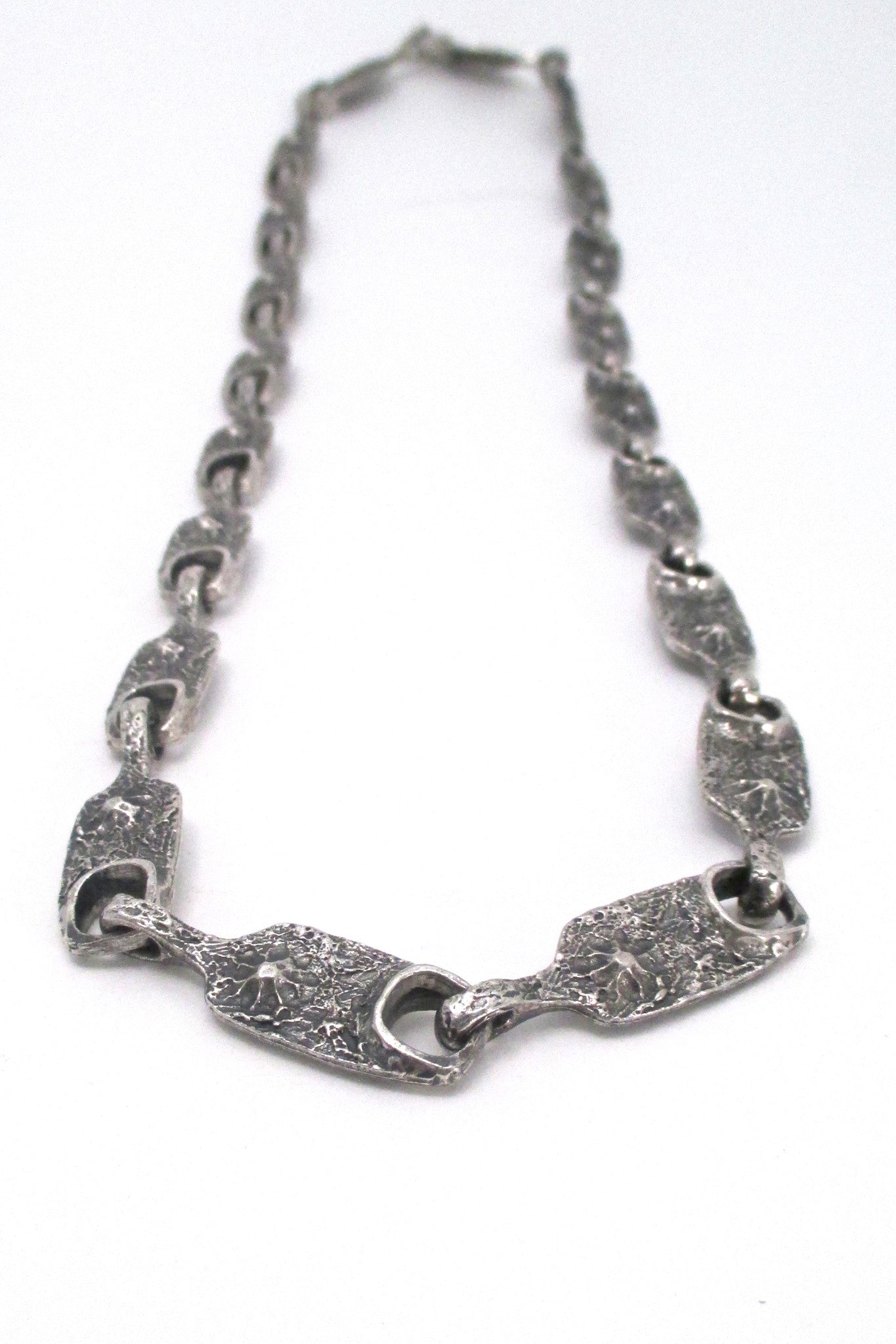 Guy Vidal brutalist pewter long link 'volcano' chain