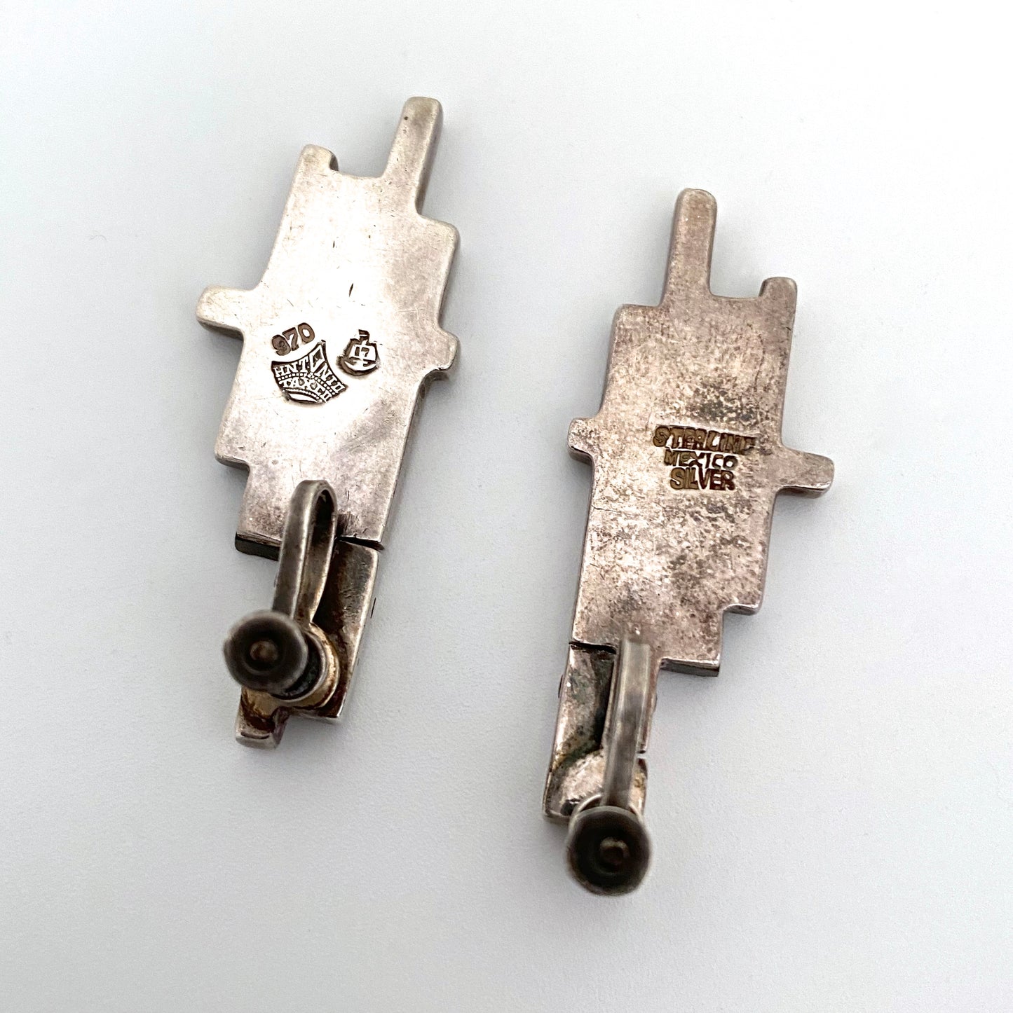 Antonio Pineda articulated silver & onyx earrings