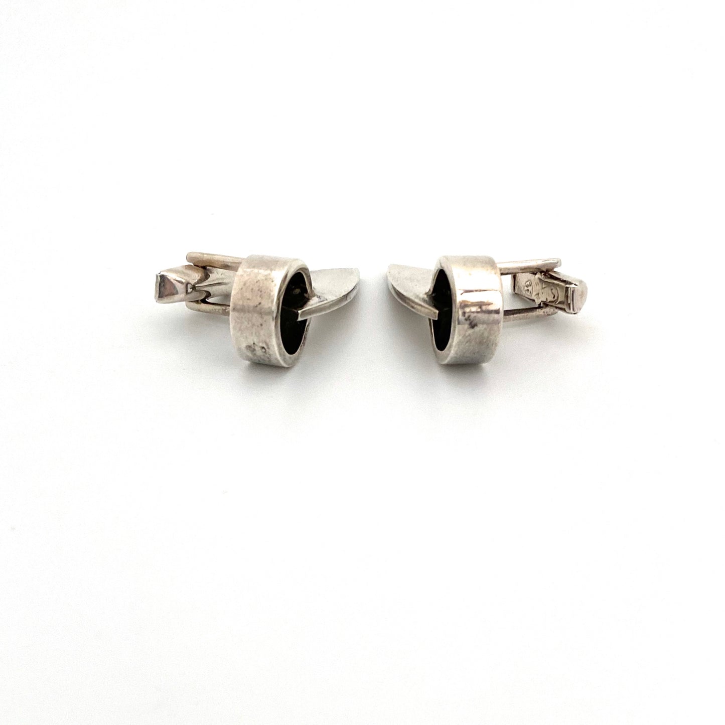 Sigi Pineda large vintage silver Modernist cufflinks