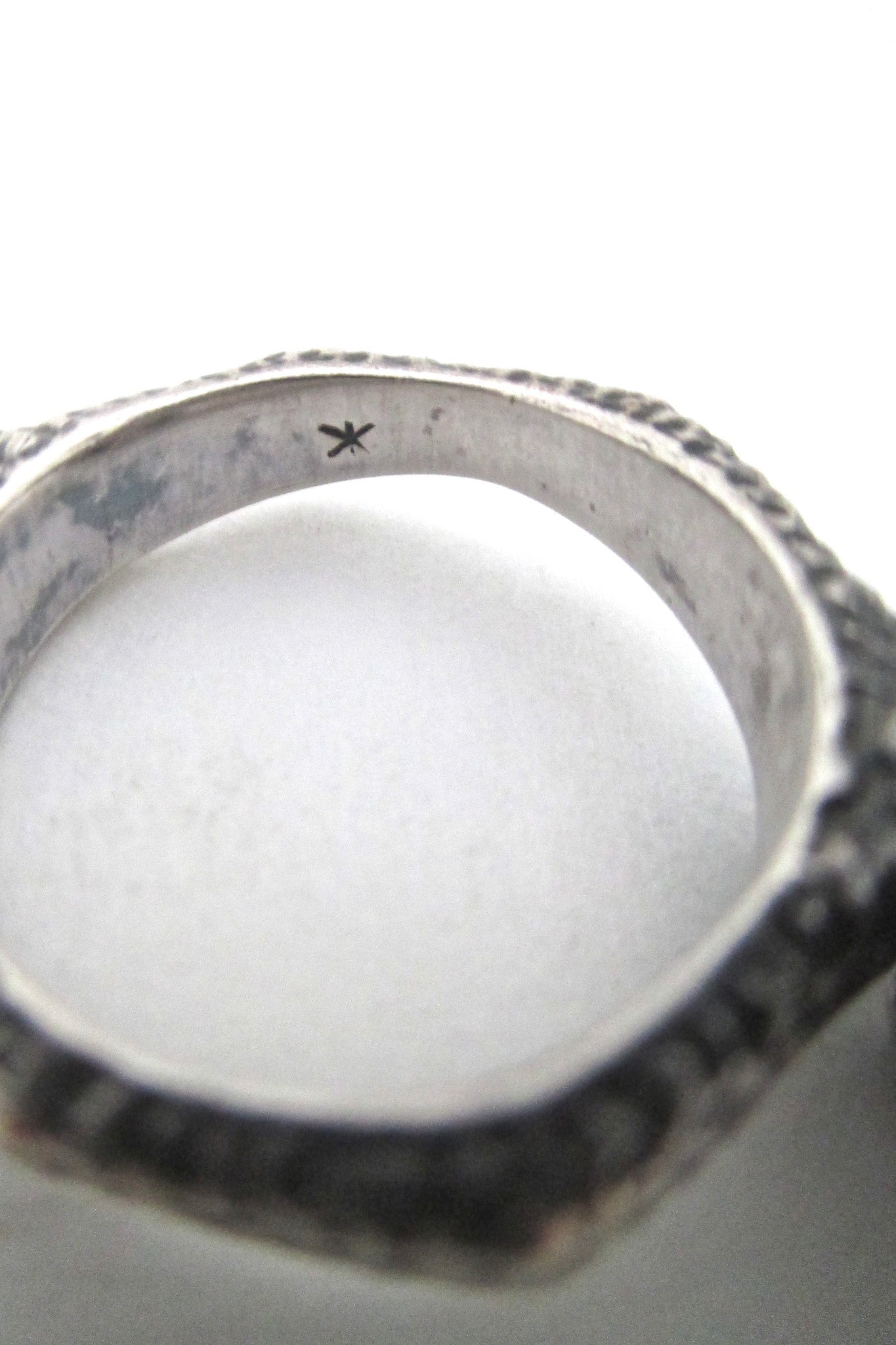 brutalist organic silver sculptural ring