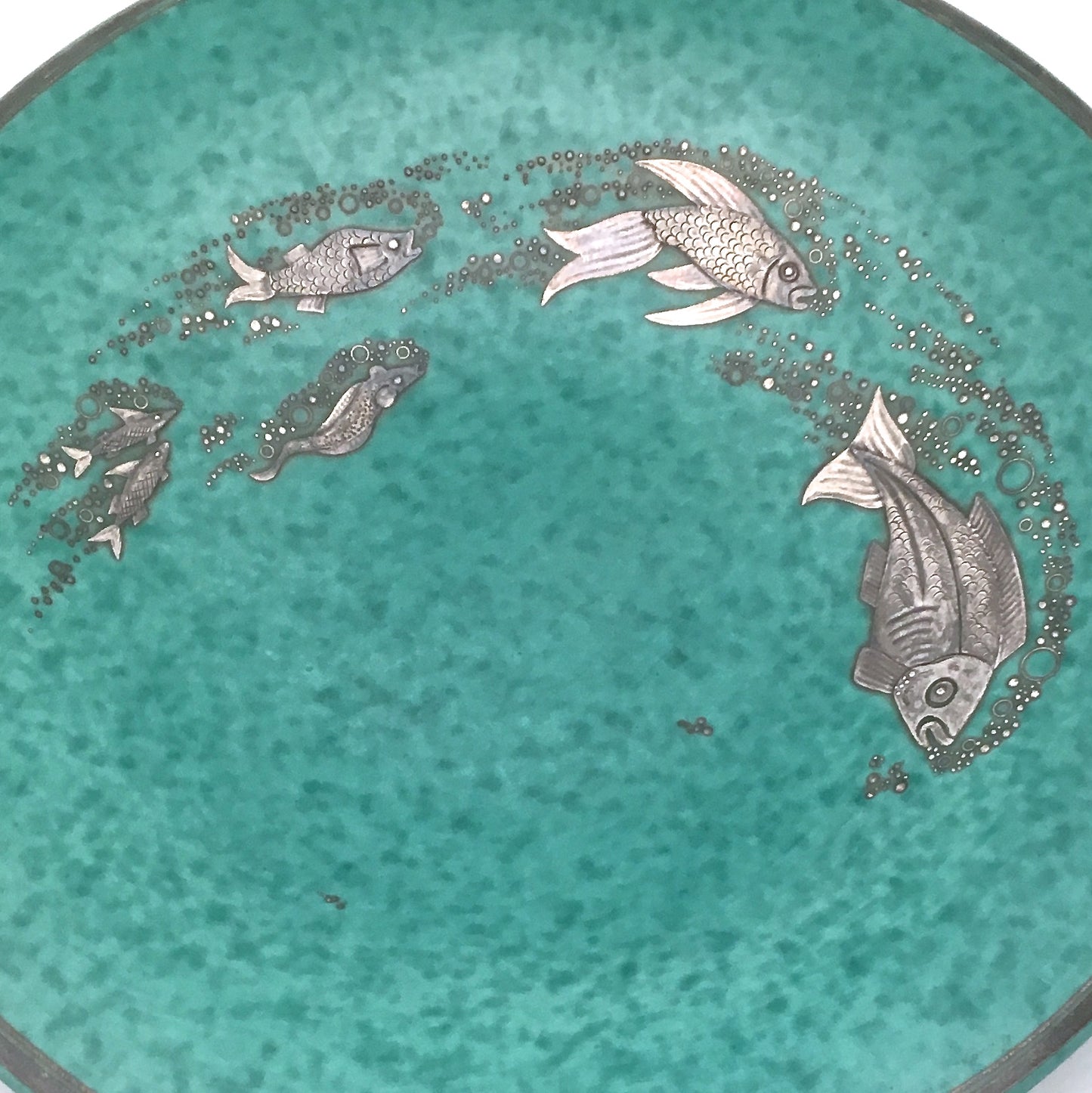 detail Gustavsberg Sweden large vintage ceramic Argenta charger dish by Wilhelm Kage