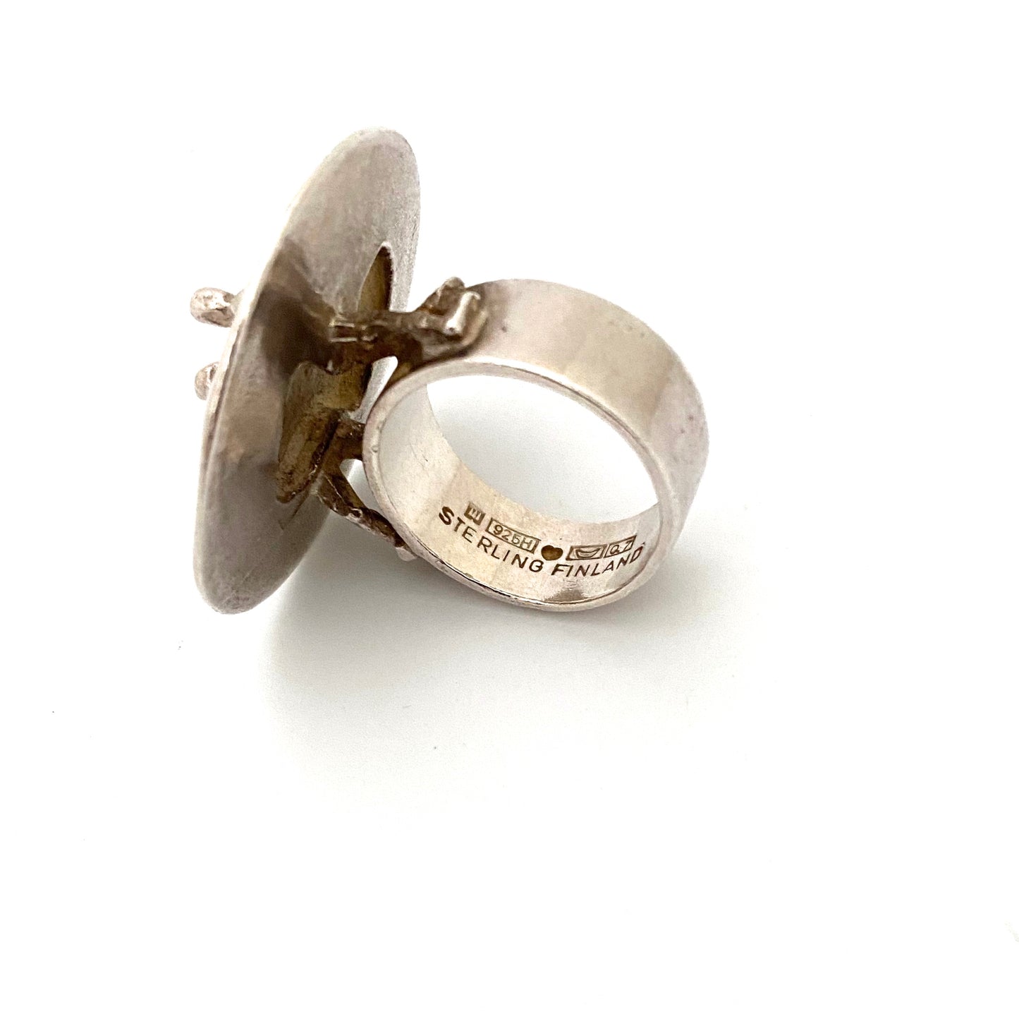 Lapponia Space Silver 'Galactic Dance' large silver ring ~ Bjorn Weckstrom 1969