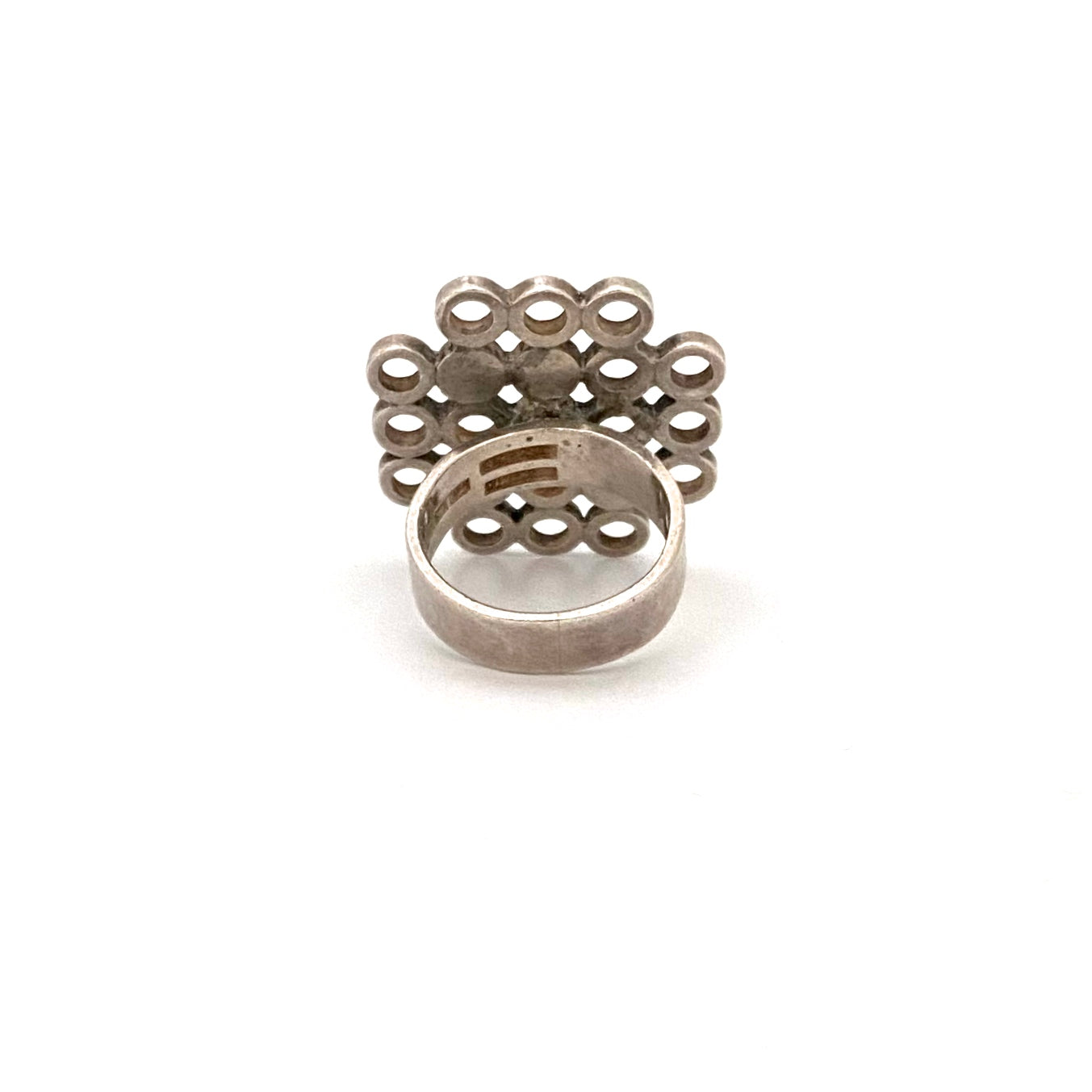 aarikka vintage silver circles ring ~ 1964
