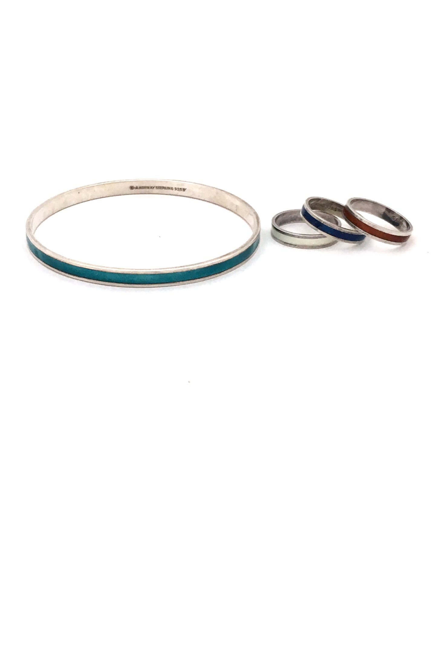 David Andersen vintage silver & enamel bangle bracelet