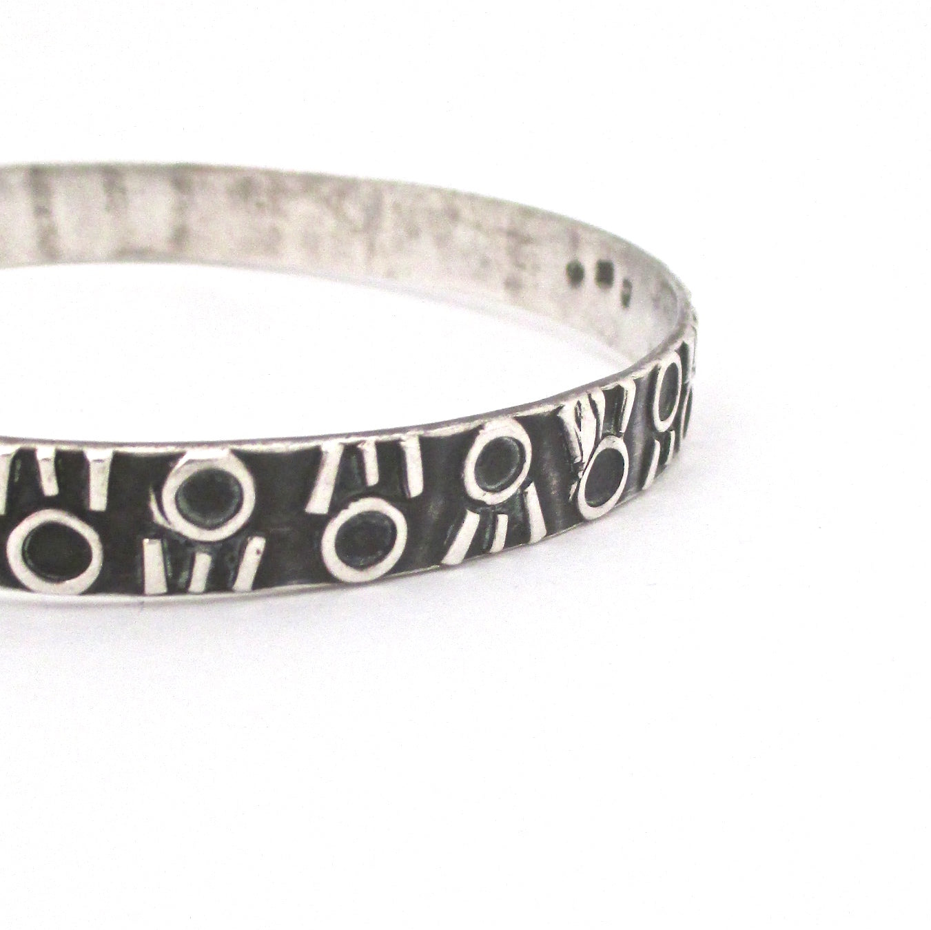 detail Rytosztuka Poland vintage Modernist silver bangle bracelet 1 mid century jewelry design
