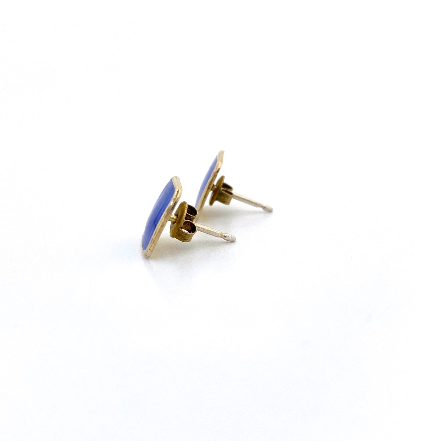 profile vintage Norway silver guilloche enamel post earrings Scandinavian jewelry design