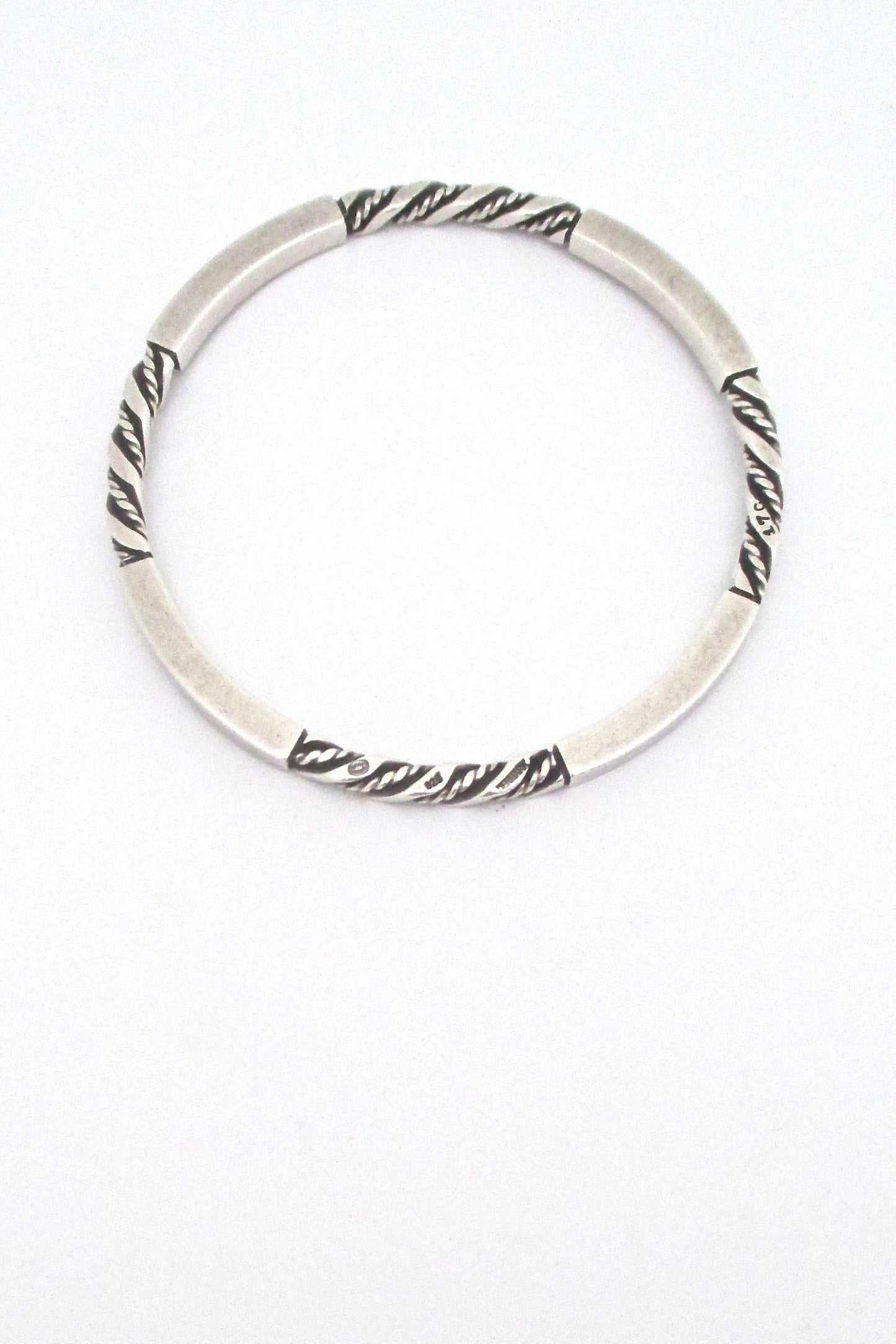 Georg Jensen twisted silver bangle 17C