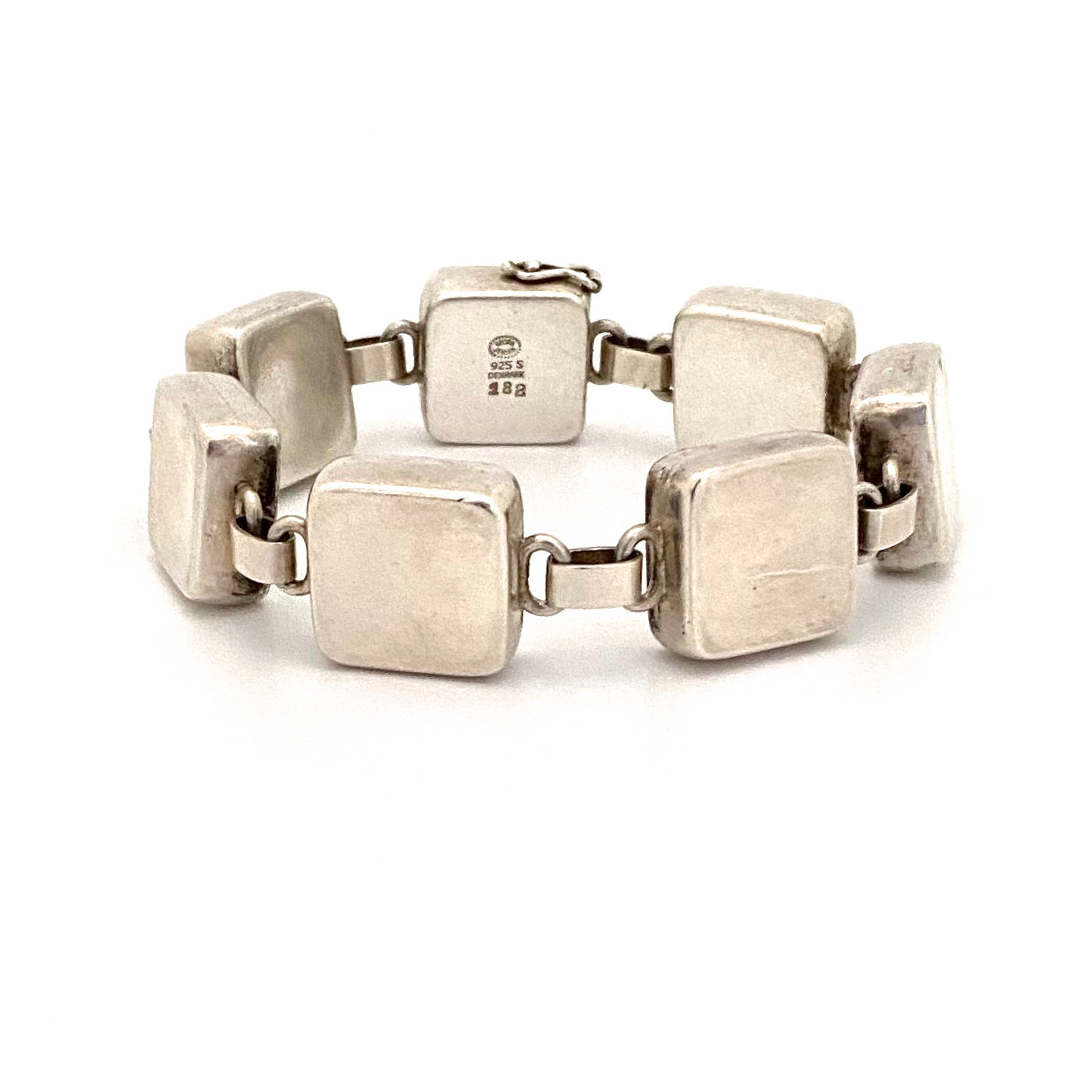 detail Georg Jensen Denmark vintage silver panel link bracelet 182 Astrid Fog Scandinavian Modernist jewelry design