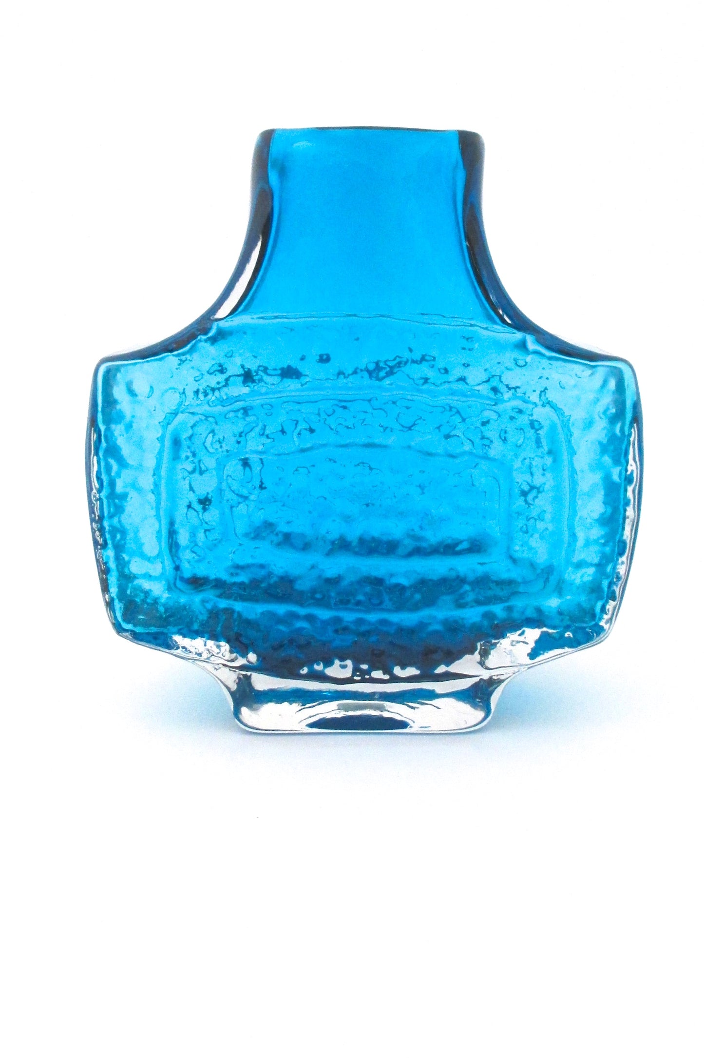 Whitefriars 'Concentric TV' vase 9677 ~ Kingfisher Blue