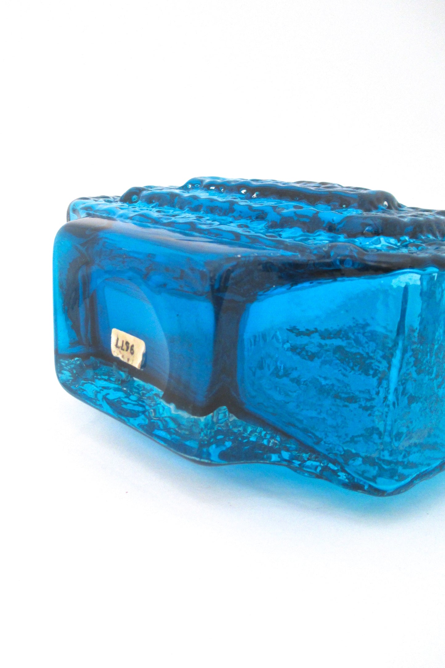 Whitefriars 'Concentric TV' vase 9677 ~ Kingfisher Blue