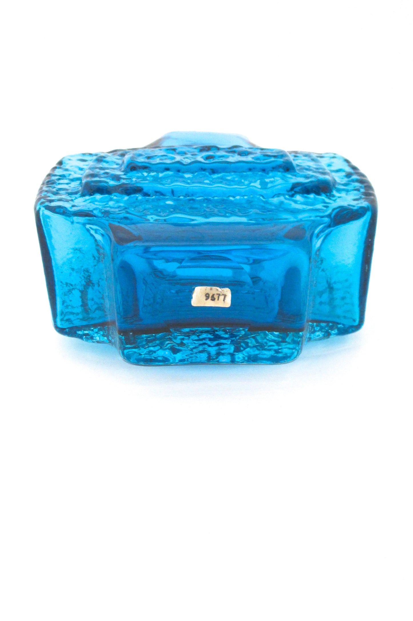 Whitefriars 'Concentric TV' vase 9677 ~ Kingfisher Blue