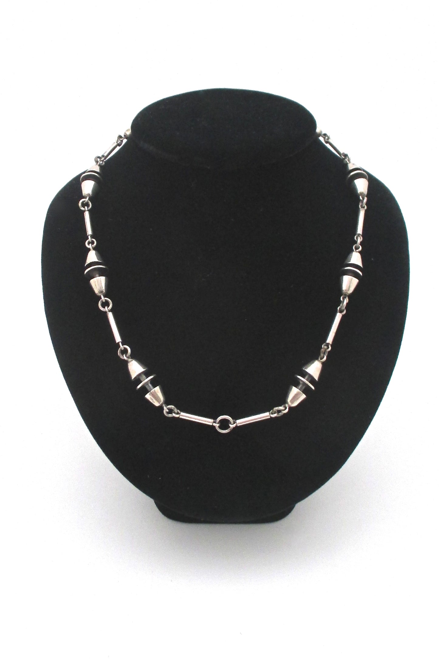 constructivist heavy silver chain necklace