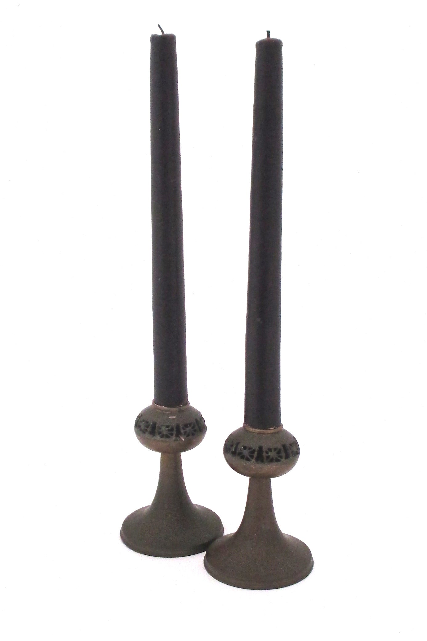 Pentti Sarpaneva 'Pitsi' bronze candle holders - pair