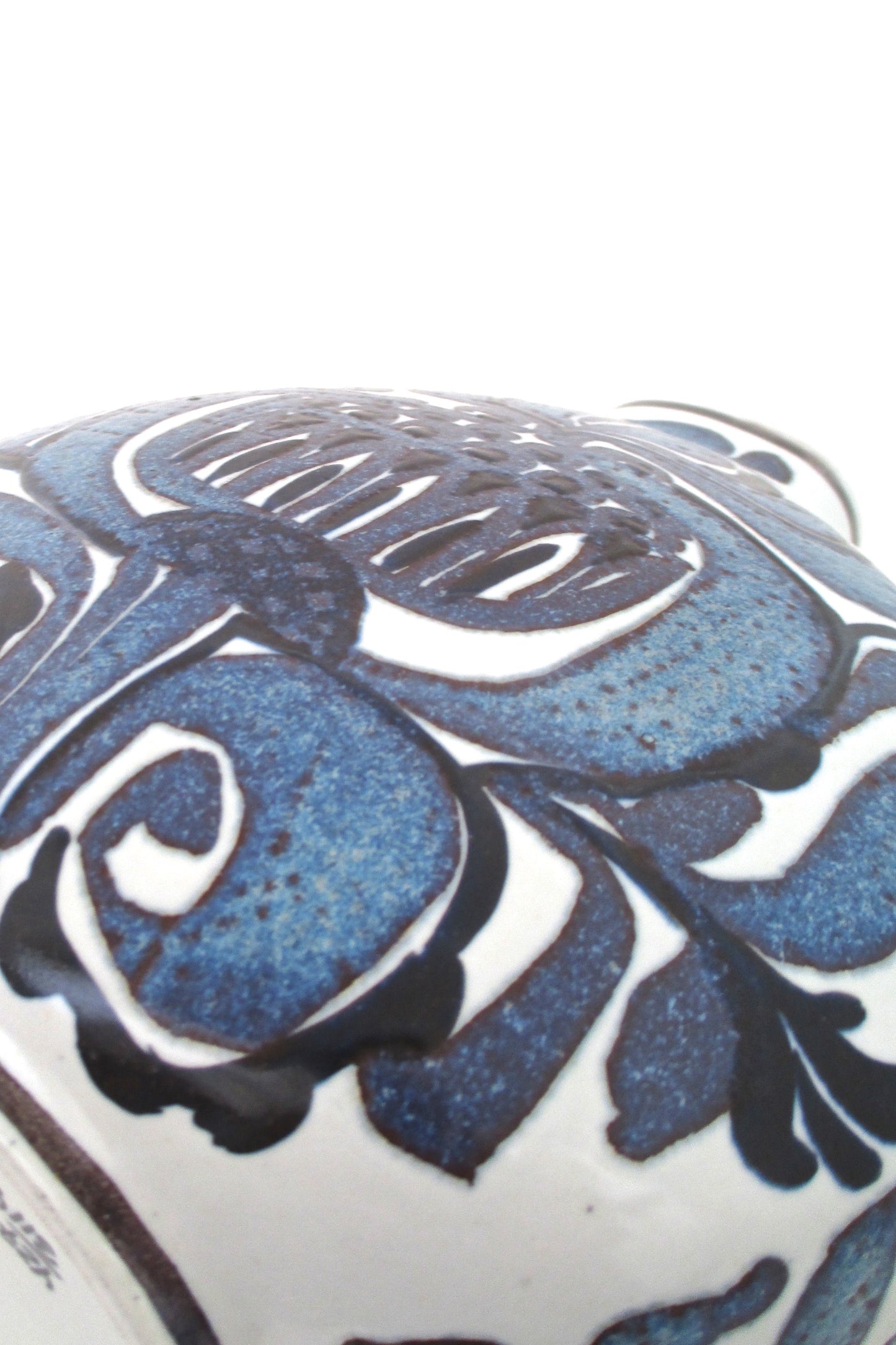 detail Royal Copenhagen Denmark vintage mid century Tenera large vase by Kari Christensen